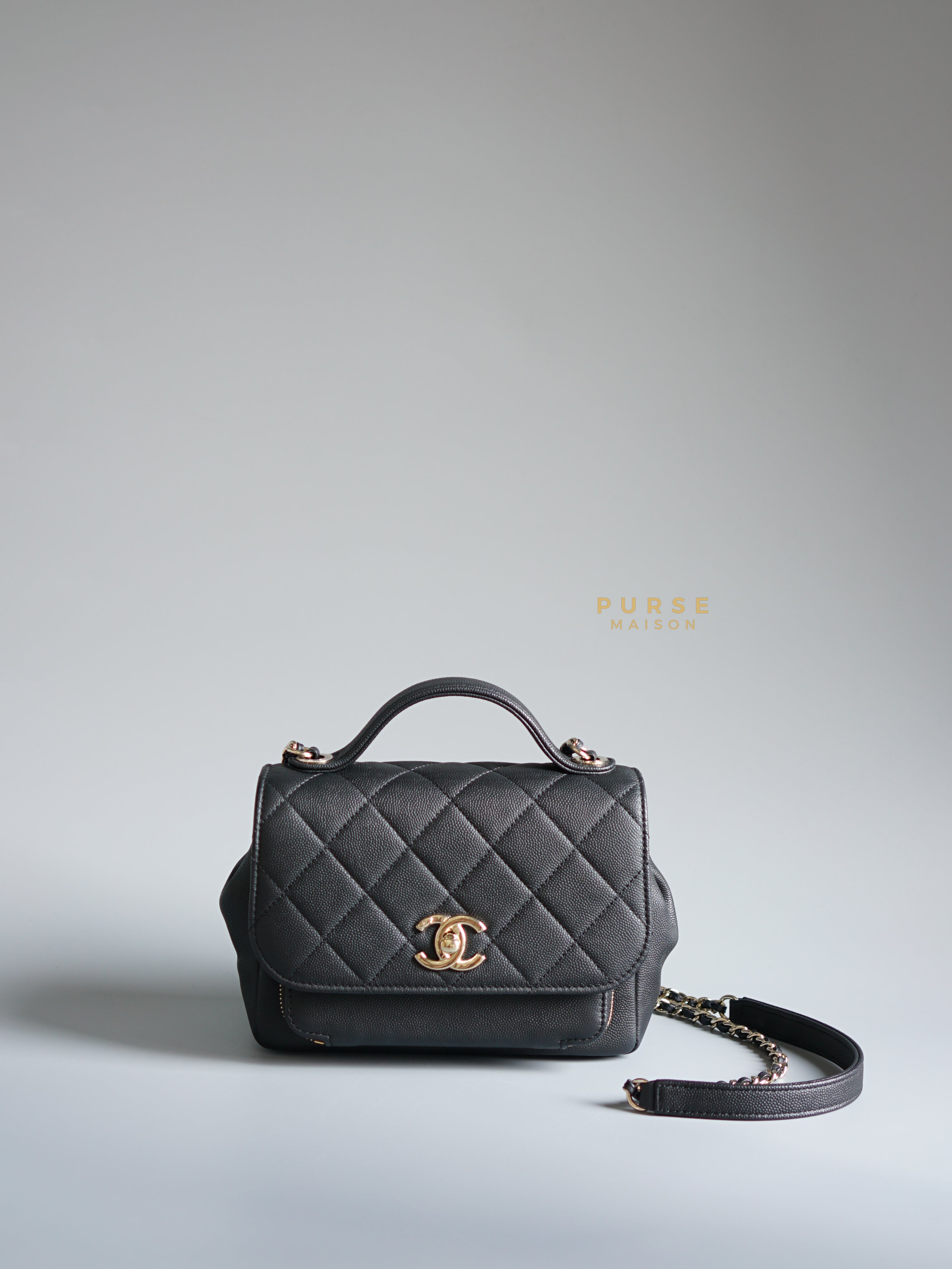 Chanel Business Affinity Small Black Caviar & Light Gold Hardware Series 29 | Purse Maison Luxury Bags Shop