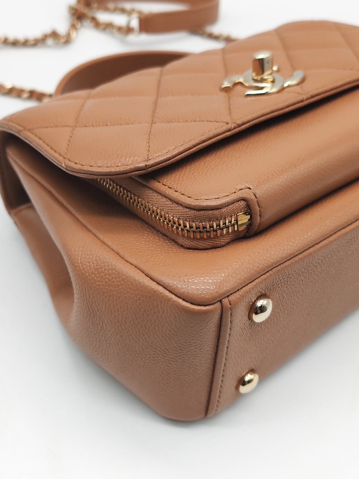 Chanel Business Affinity Small in Caramel Caviar Leather Light Gold Hardware (Series 30) | Purse Maison Luxury Bags Shop
