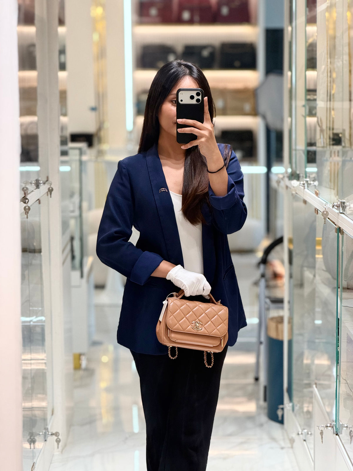 Chanel Business Affinity Small in Caramel Caviar Leather Light Gold Hardware (Series 30) | Purse Maison Luxury Bags Shop