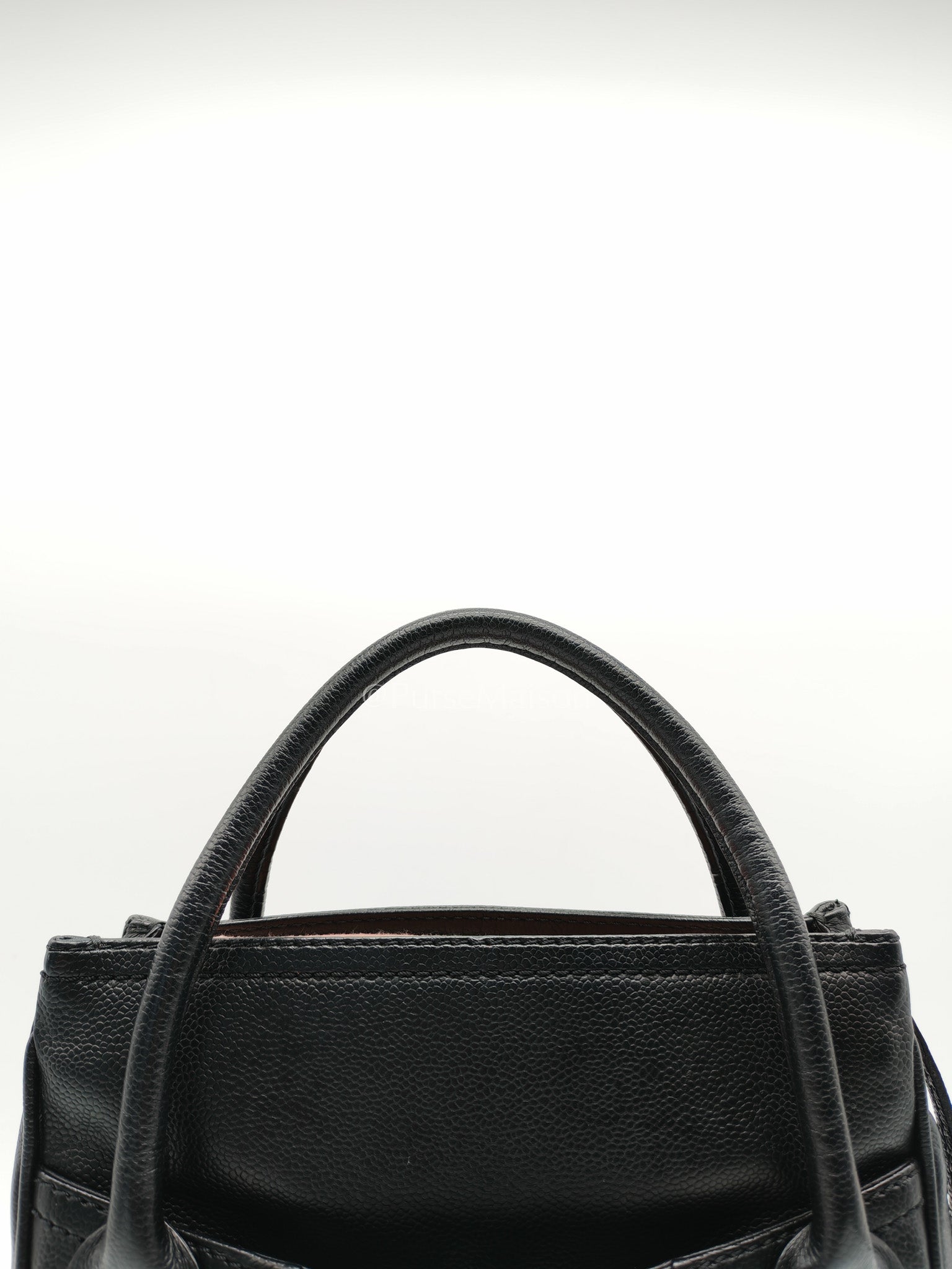 Chanel Button Dome Tote Bag in Black Caviar Leather Silver Hardware (Series 9) | Purse Maison Luxury Bags Shop