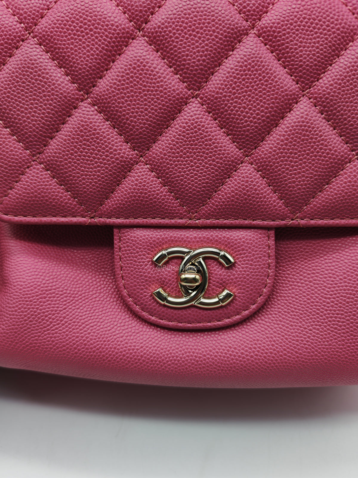 Chanel CC Day Backpack in Pink Quilted Caviar Leather Light Gold Hardware (Series 27) | Purse Maison Luxury Bags Shop