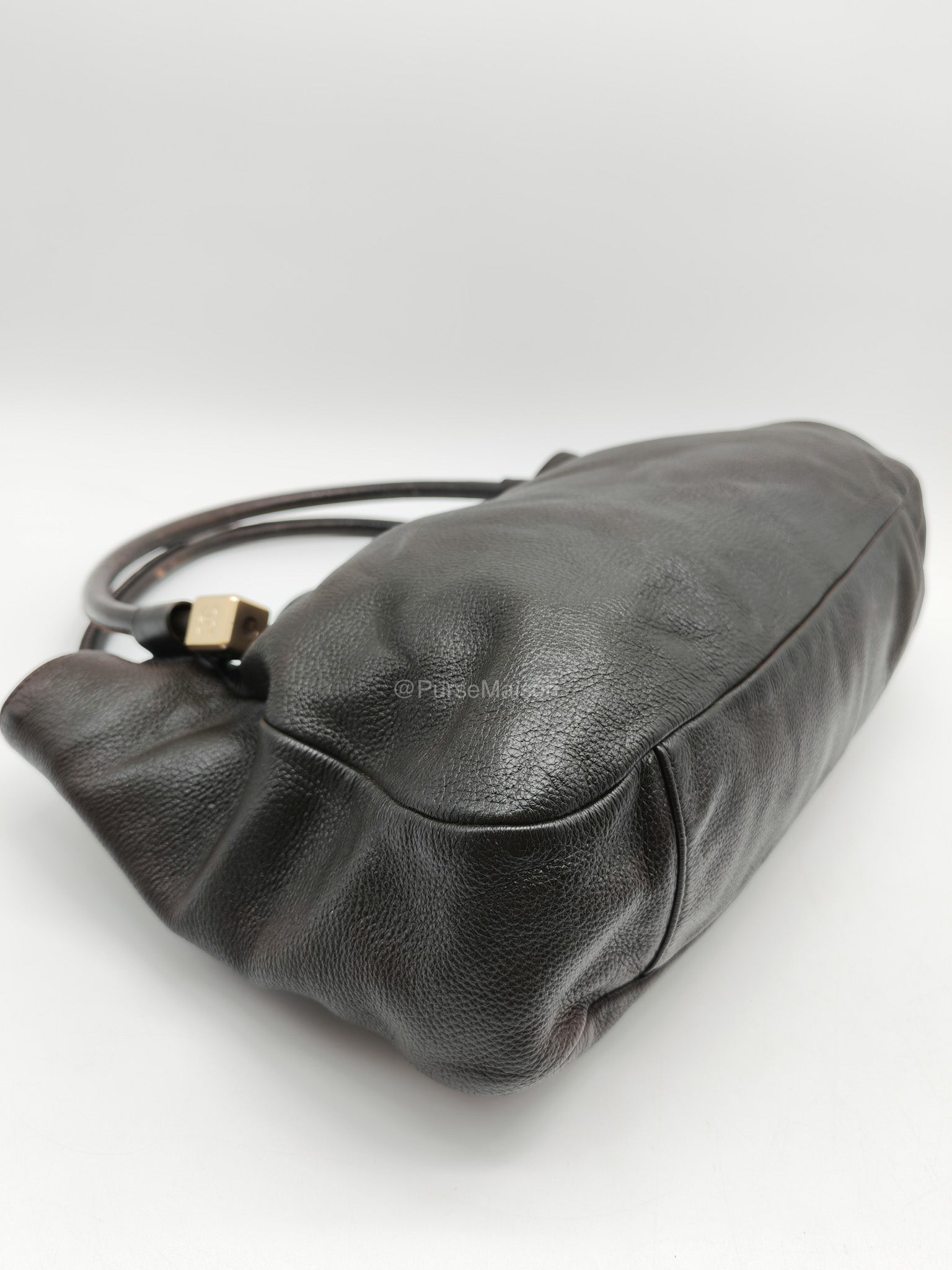 Chanel CC Dice Tote Bag in Dark Chocolate Brown Grained Calfskin Leather and Light Gold Hardware Series 7 | Purse Maison Luxury Bags Shop