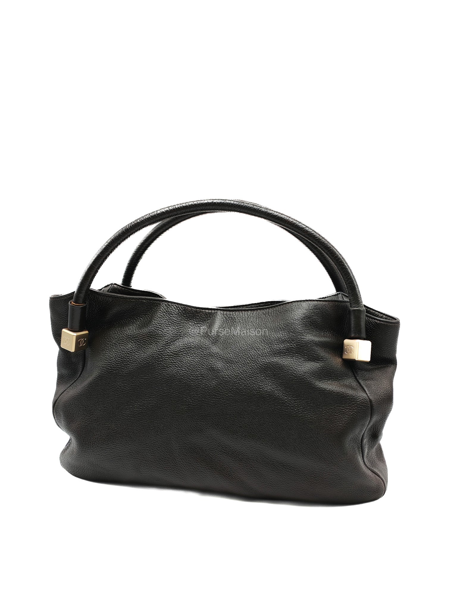 Chanel CC Dice Tote Bag in Dark Chocolate Brown Grained Calfskin Leather and Light Gold Hardware Series 7 | Purse Maison Luxury Bags Shop