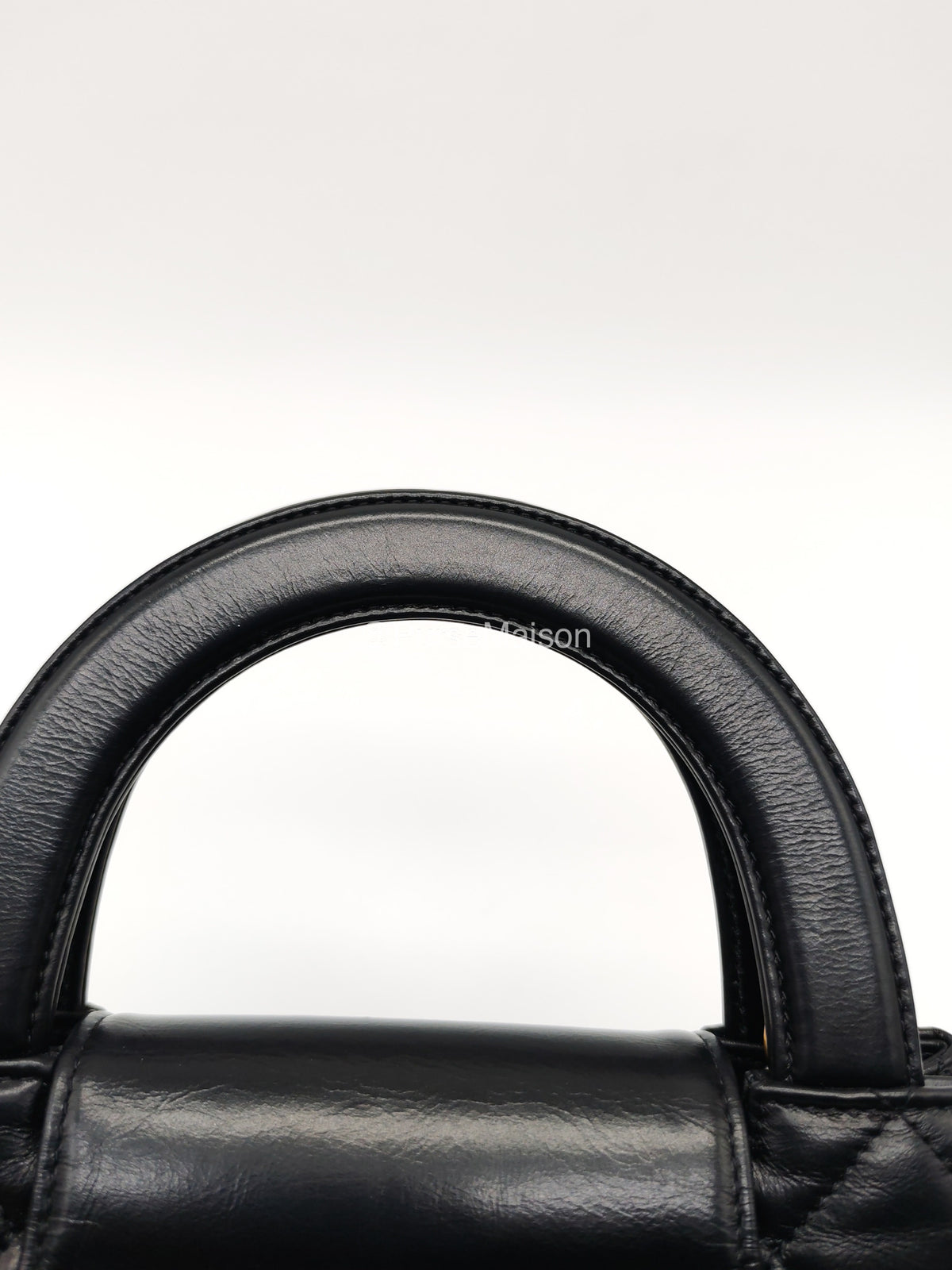Chanel CC Kelly Shopping Bag Small in Black Shiny Calfskin Leather Aged Gold Hardware (Microchip) | Purse Maison Luxury Bags Shop