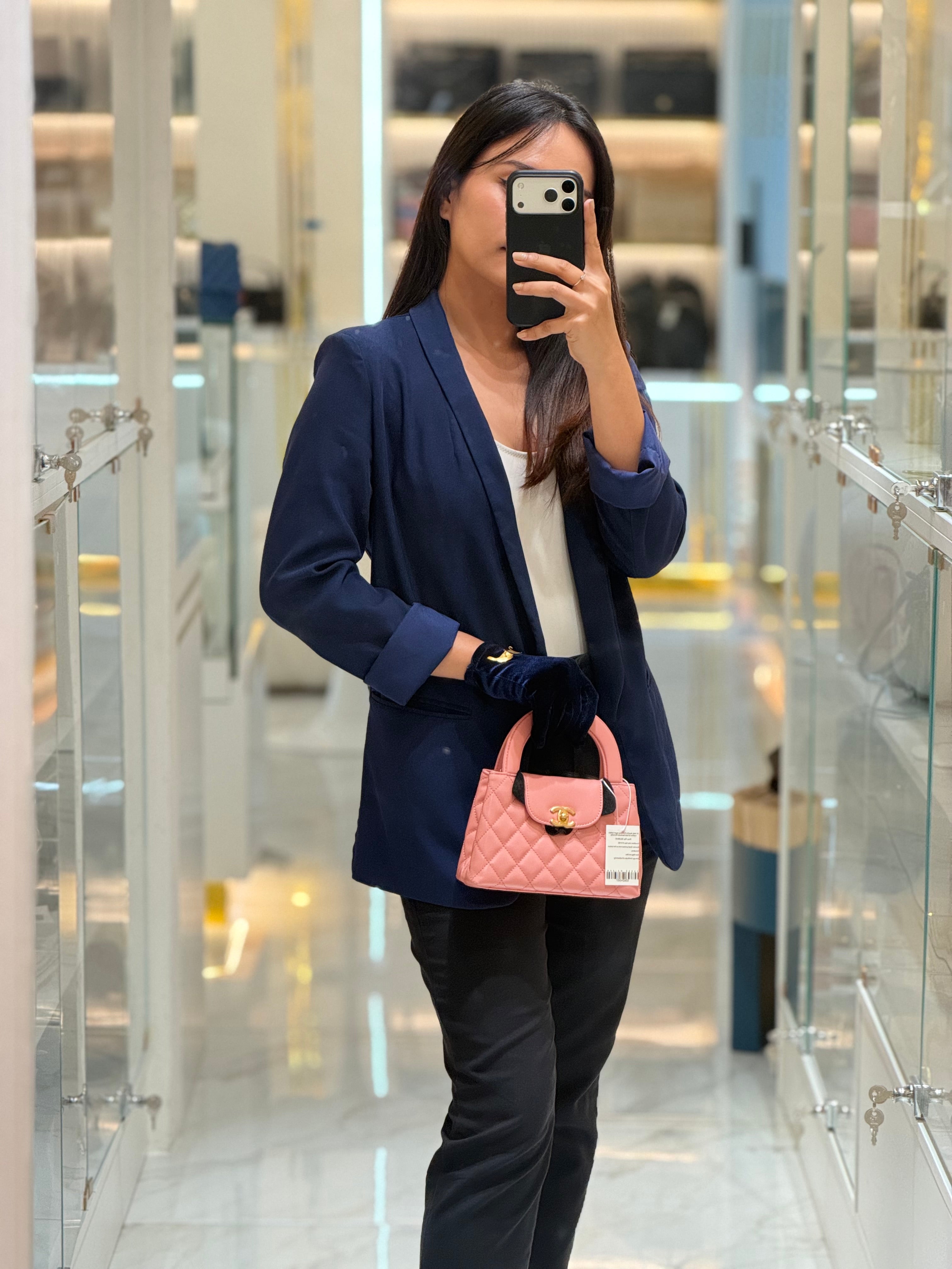 CC Kelly Small In Pink Shiny Aged Calfskin Leather & Gold Hardware Microchip | Purse Maison Luxury Bags Shop