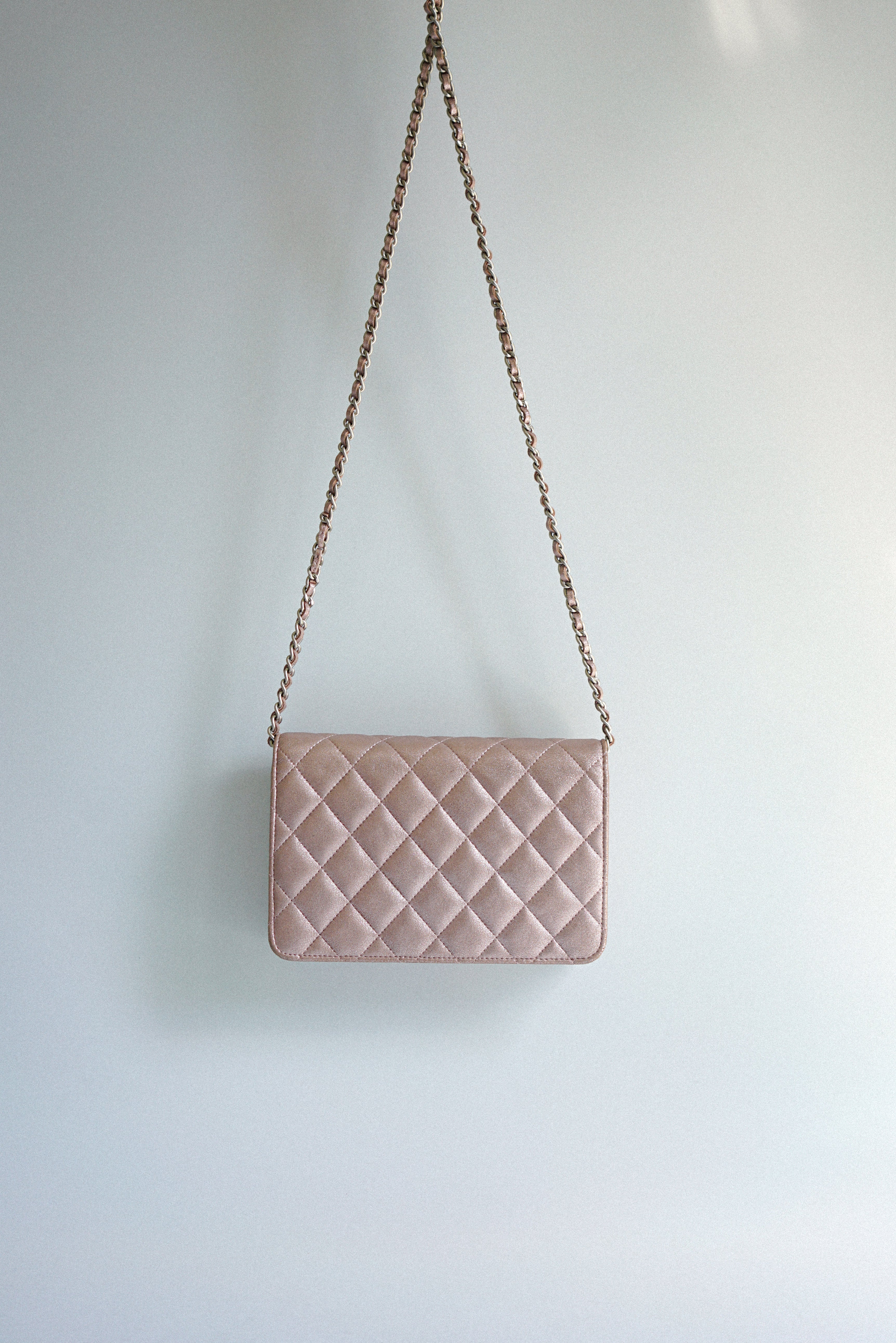 Chanel Mini Rectangular Flap Bag 21 Pink in Calfskin Leather with