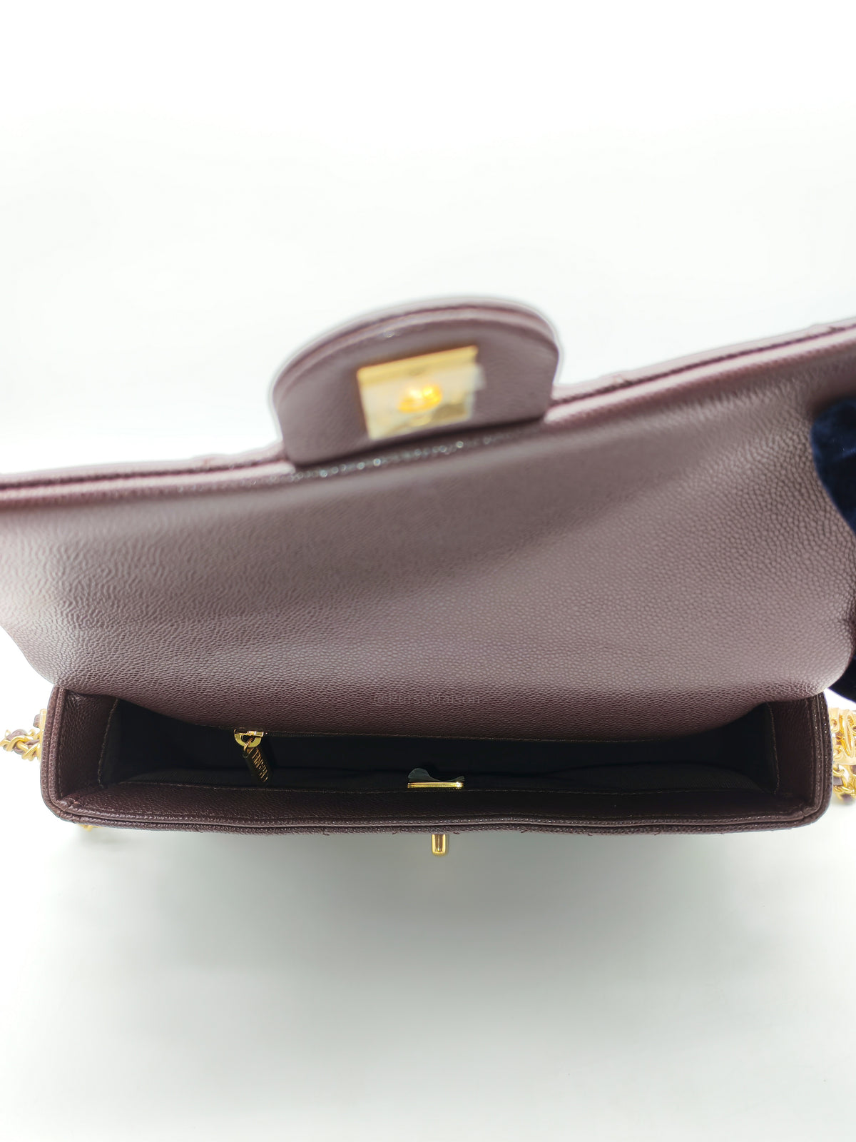 Chanel CC You Flap Bag in Dark Brown Caviar Leather Shiny Gold Hardware (Microchip) | Purse Maison Luxury Bags Shop