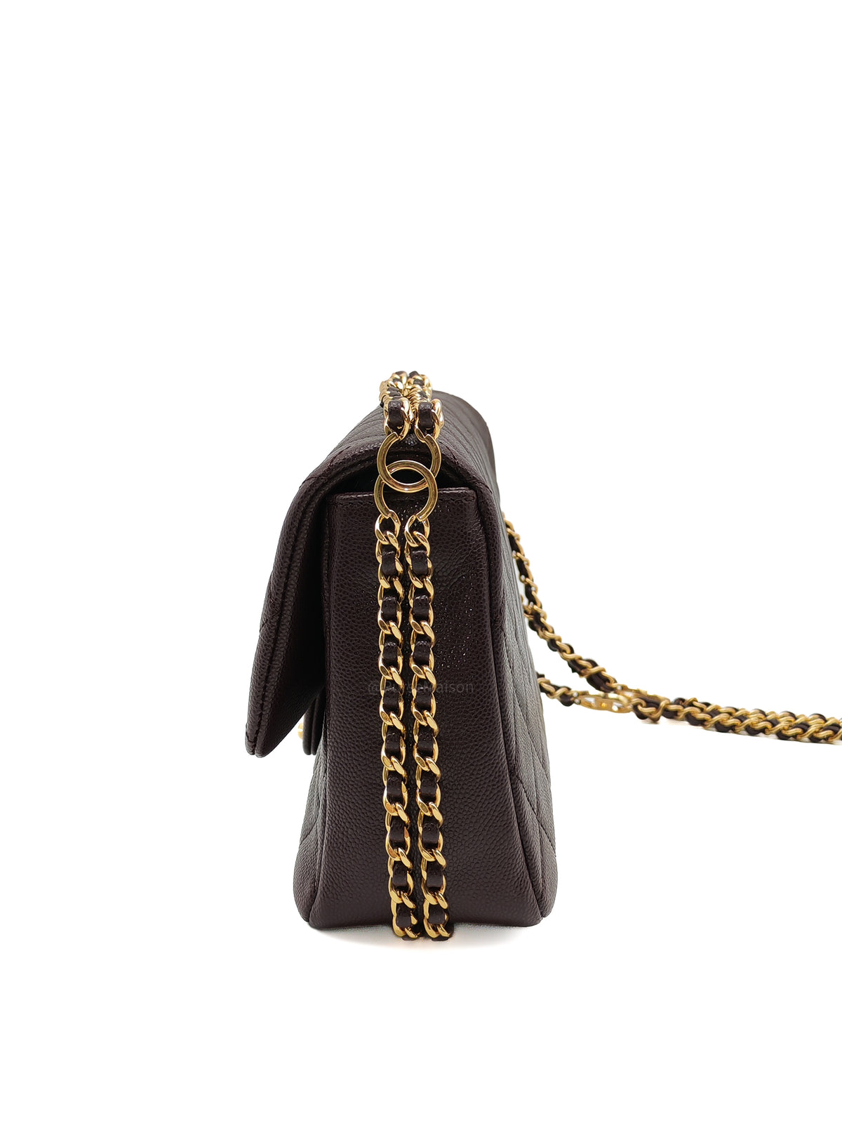 Chanel CC You Flap Bag in Dark Brown Caviar Leather Shiny Gold Hardware (Microchip) | Purse Maison Luxury Bags Shop