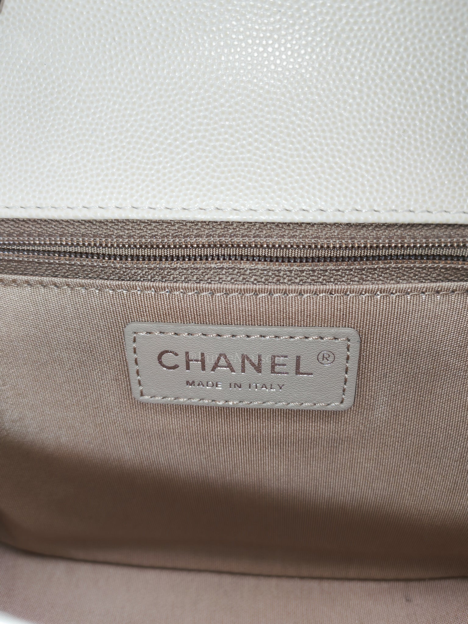 Chanel Chevron Flap Bag in White Caviar Leather & Palladium Hardware Series 23 | Purse Maison Luxury Bags Shop