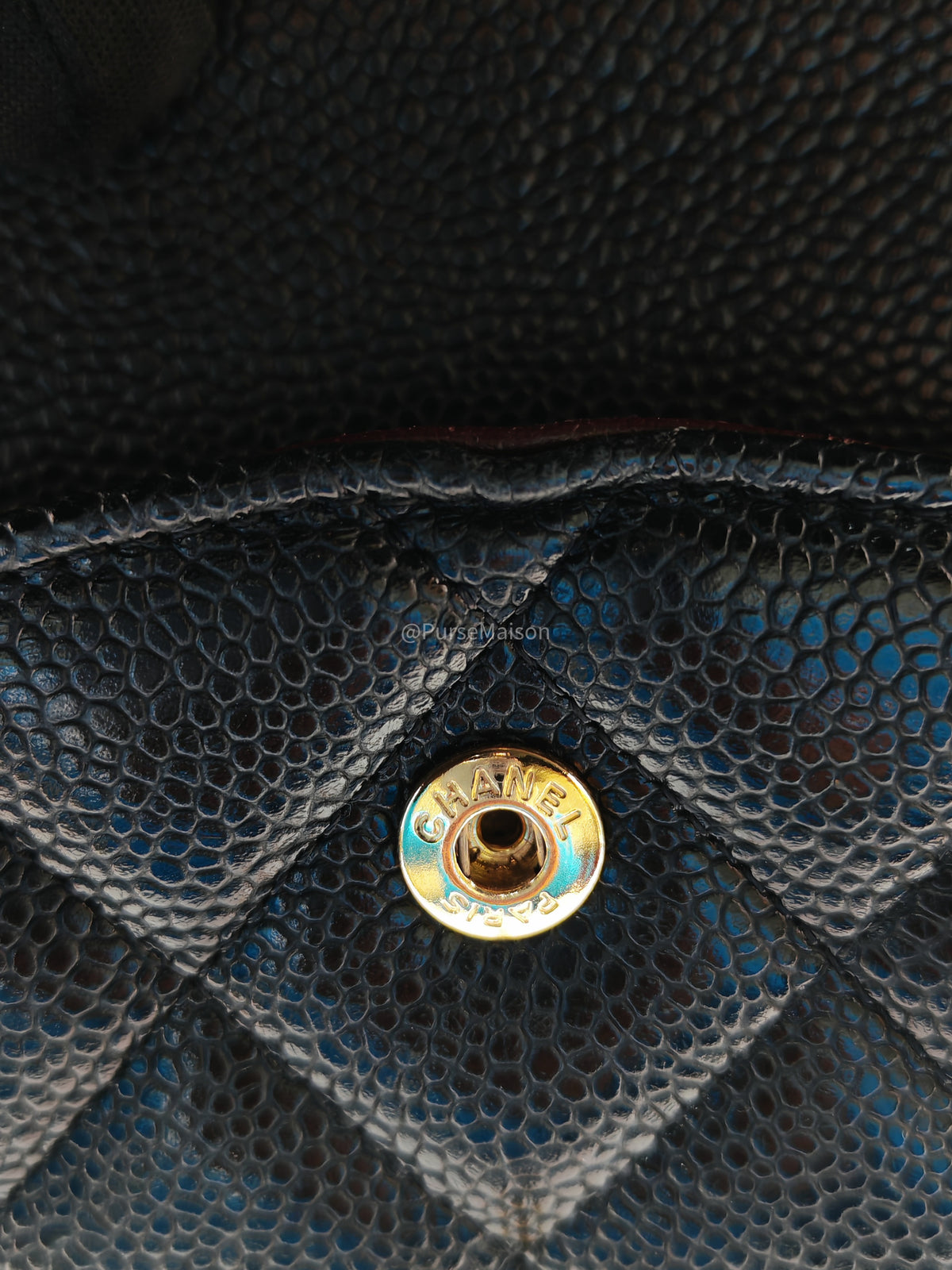 Chanel Classic Doube Flap Jumbo in Black Quilted Caviar Leather and Gold Hardware Series 16 | Purse Maison Luxury Bags Shop