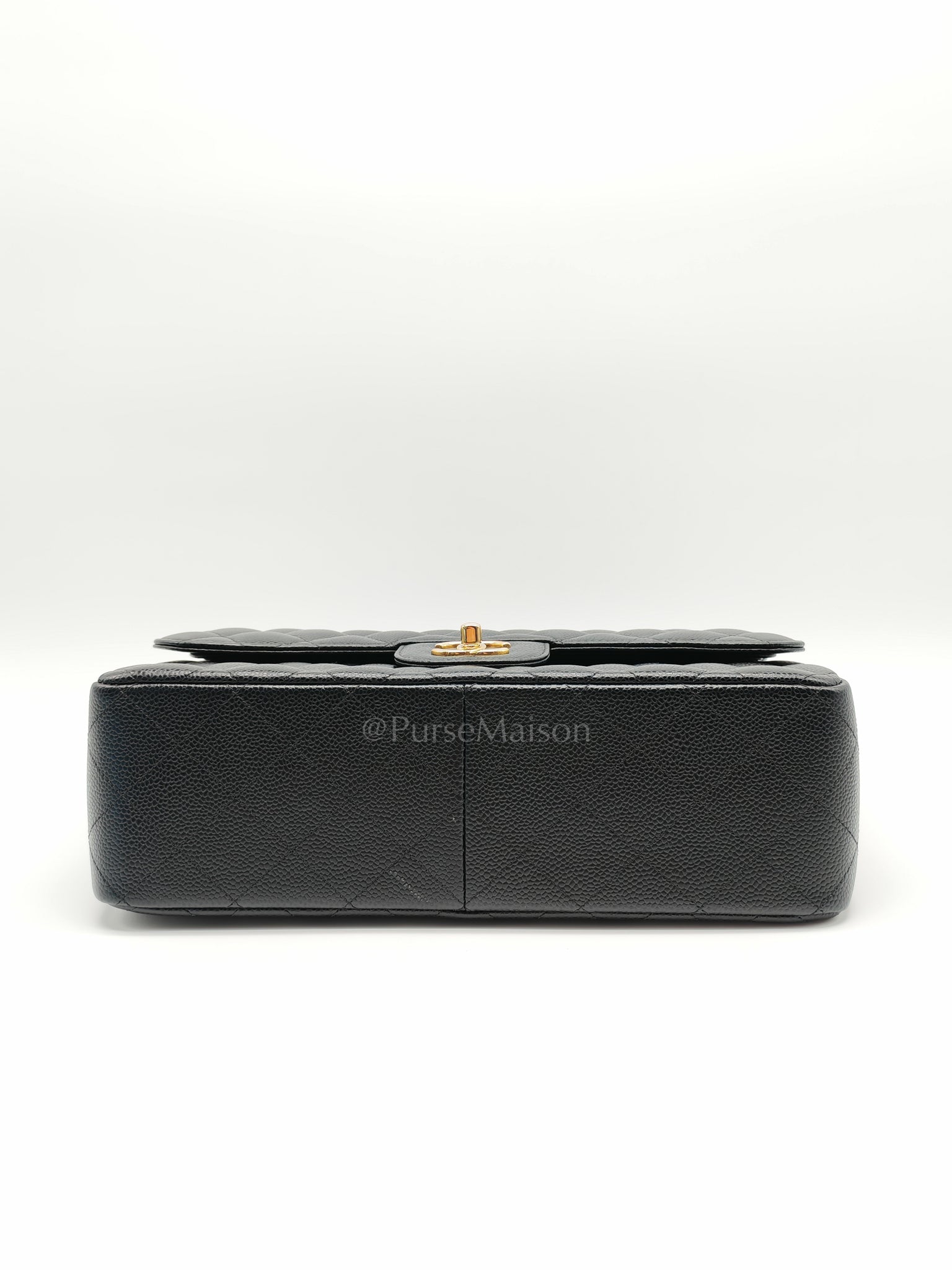 Classic Double Flap Jumbo in Black Caviar Leather and Gold Hardware Series 25 | Purse Maison Luxury Bags Shop