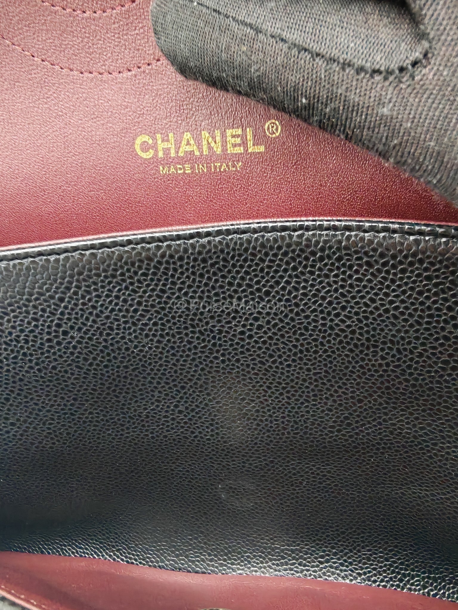 Chanel Classic Double Flap Jumbo in Black Caviar Leather Gold Hardware (Series 27) | Purse Maison Luxury Bags Shop