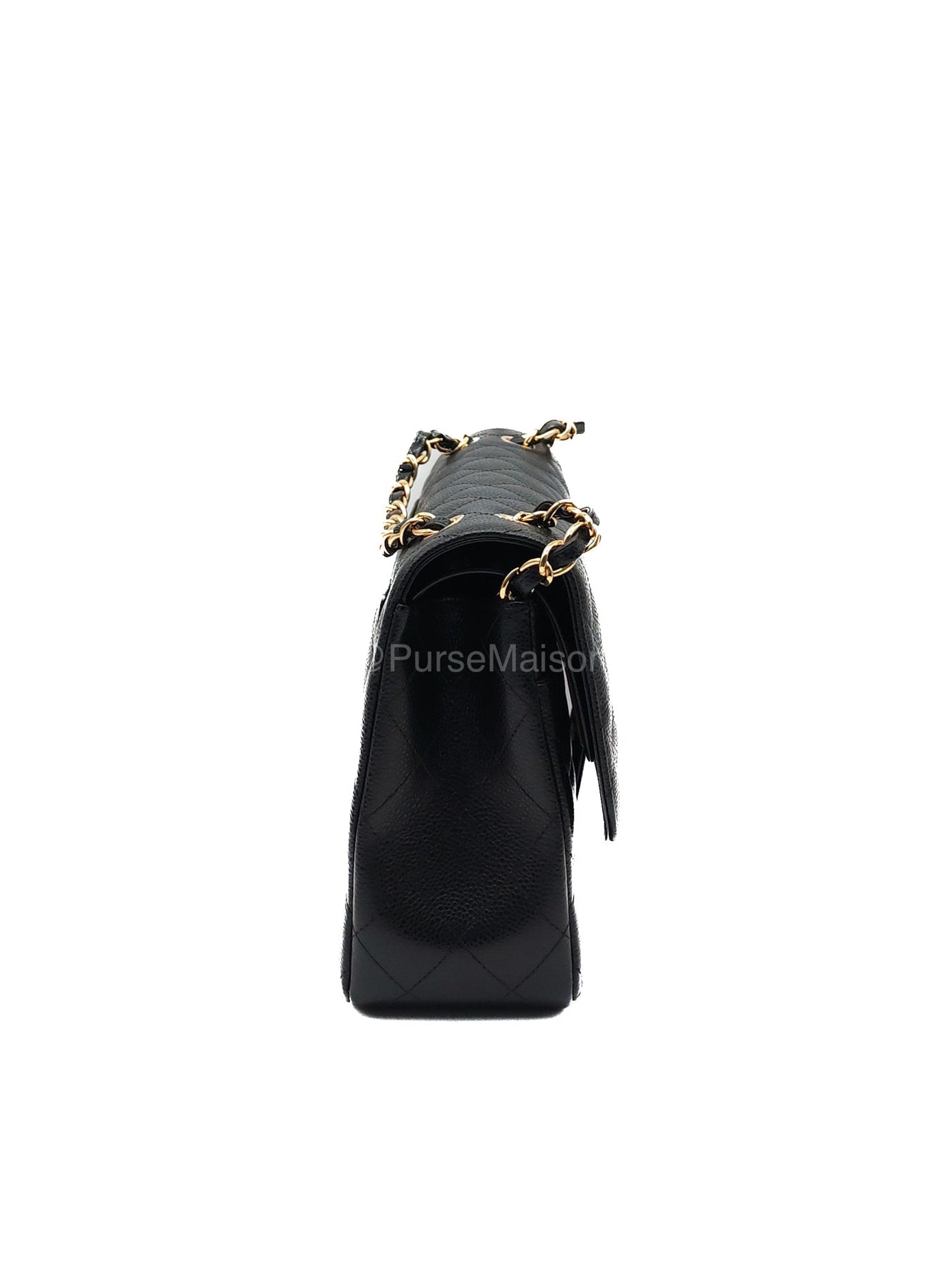 Chanel Classic Double Flap Jumbo in Black Caviar Leather Gold Hardware (Series 27) | Purse Maison Luxury Bags Shop