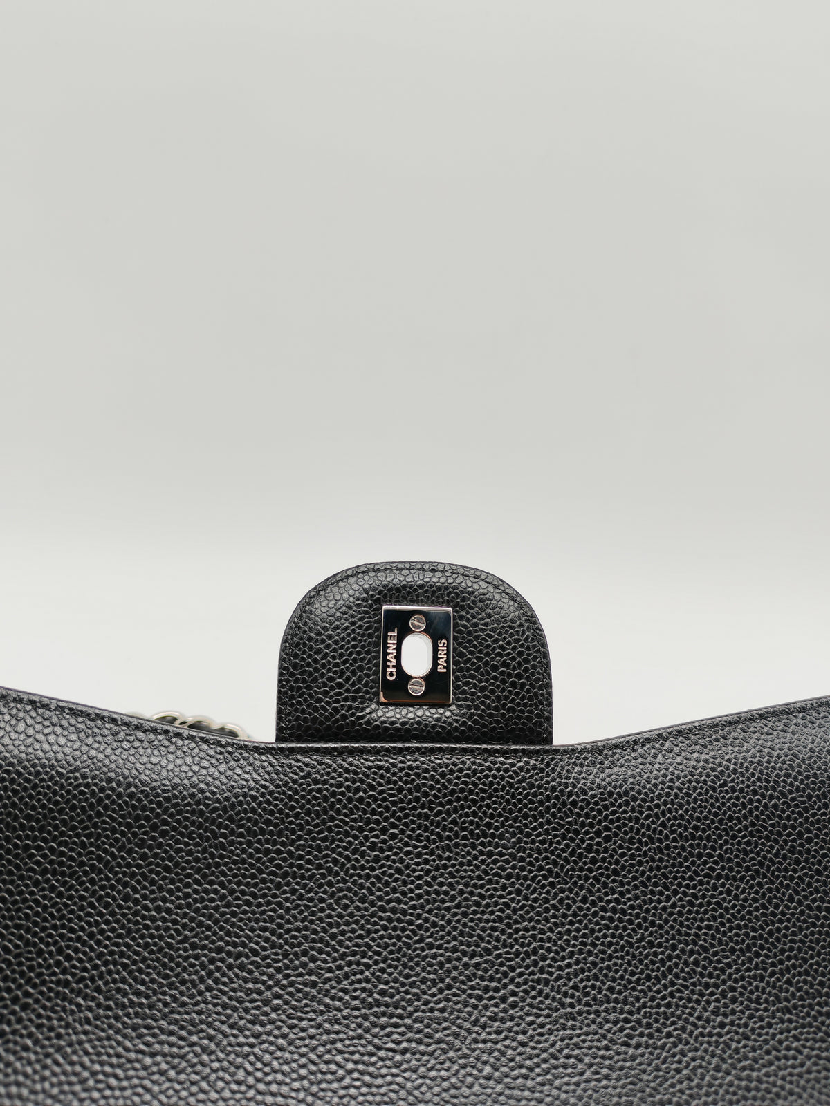 Chanel Classic Double Flap Jumbo in Black Quilted Caviar Leather and Silver Hardware Series 24 | Purse Maison Luxury Bags Shop