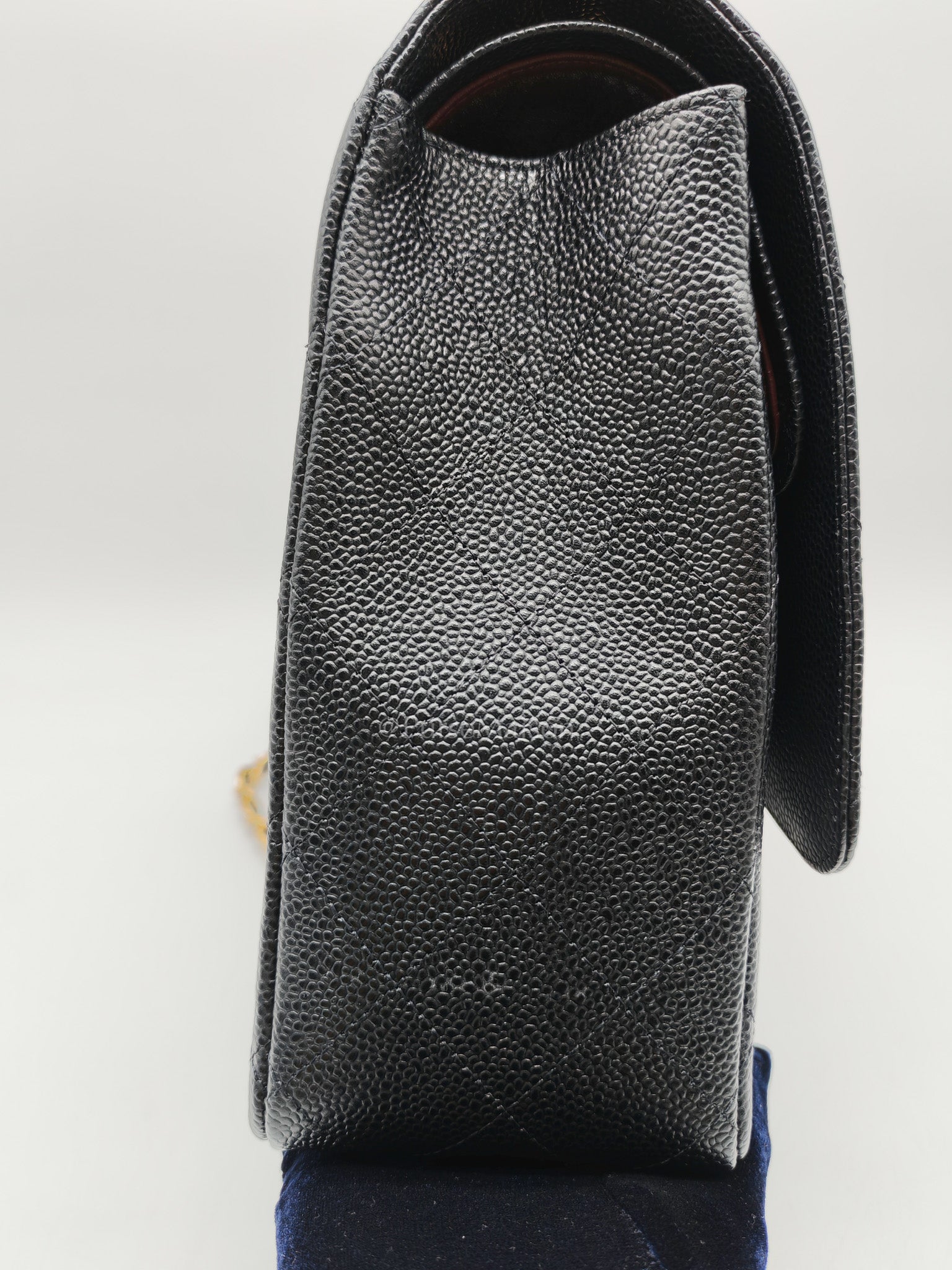 Chanel Classic Double Flap Maxi in Black Quilted Caviar Leather and Gold Hardware Series 15 | Purse Maison Luxury Bags Shop