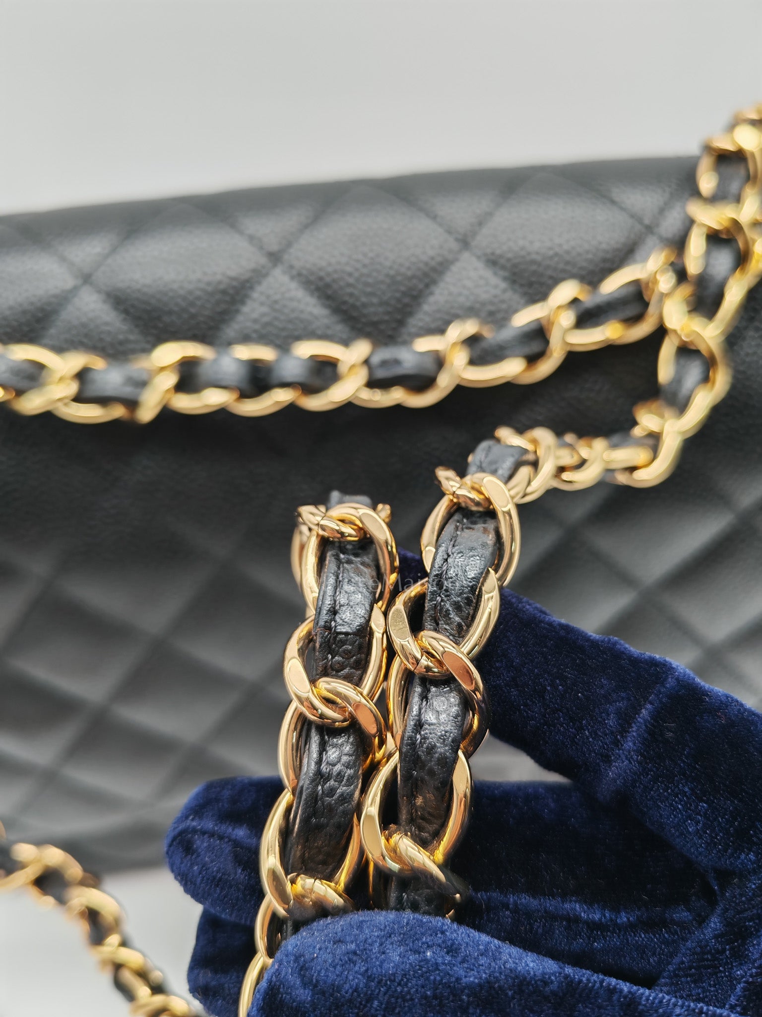Chanel Classic Double Flap Maxi in Black Quilted Caviar Leather and Gold Hardware Series 15 | Purse Maison Luxury Bags Shop