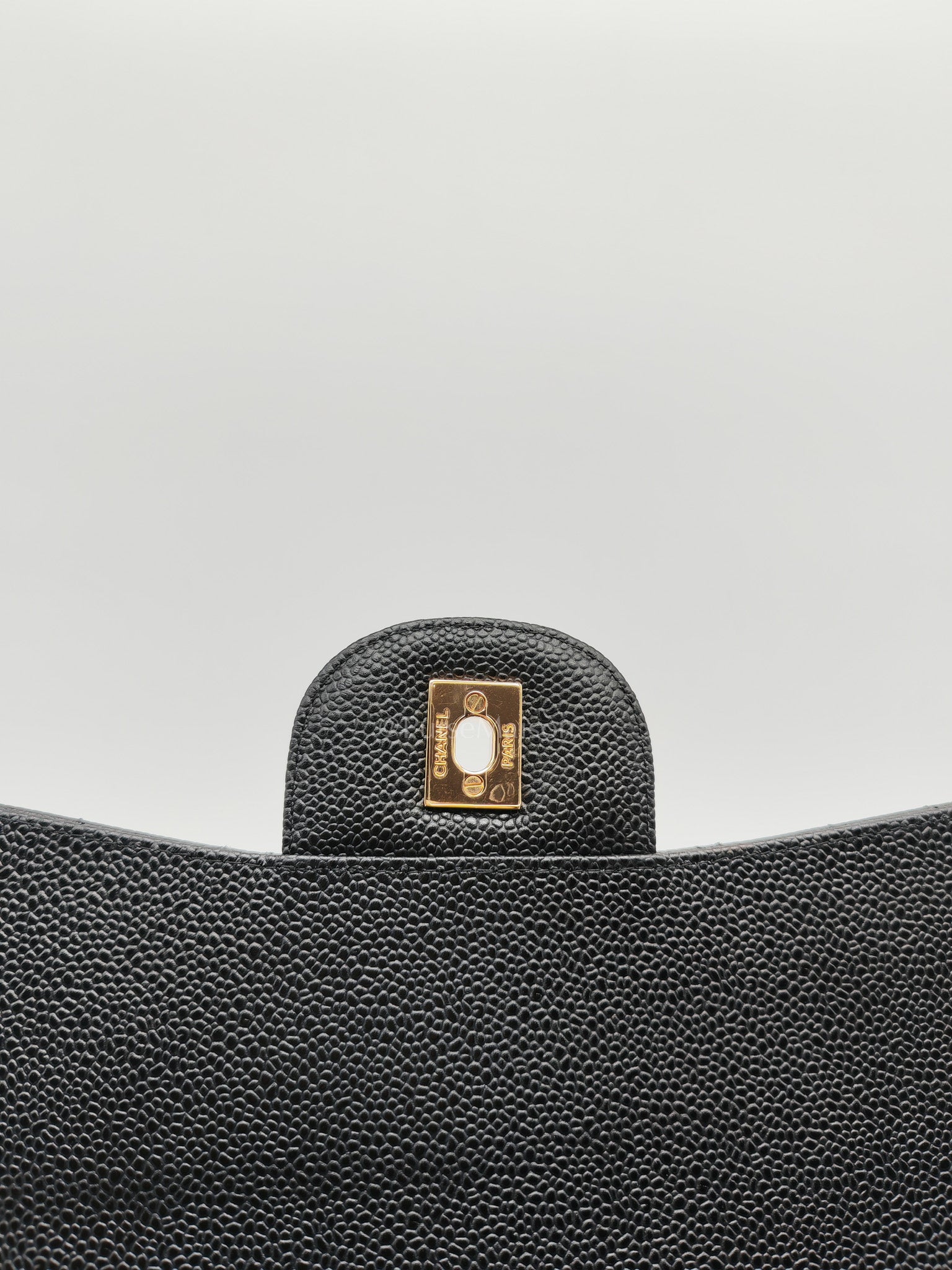 Chanel Classic Double Flap Maxi in Black Quilted Caviar Leather and Gold Hardware Series 15 | Purse Maison Luxury Bags Shop
