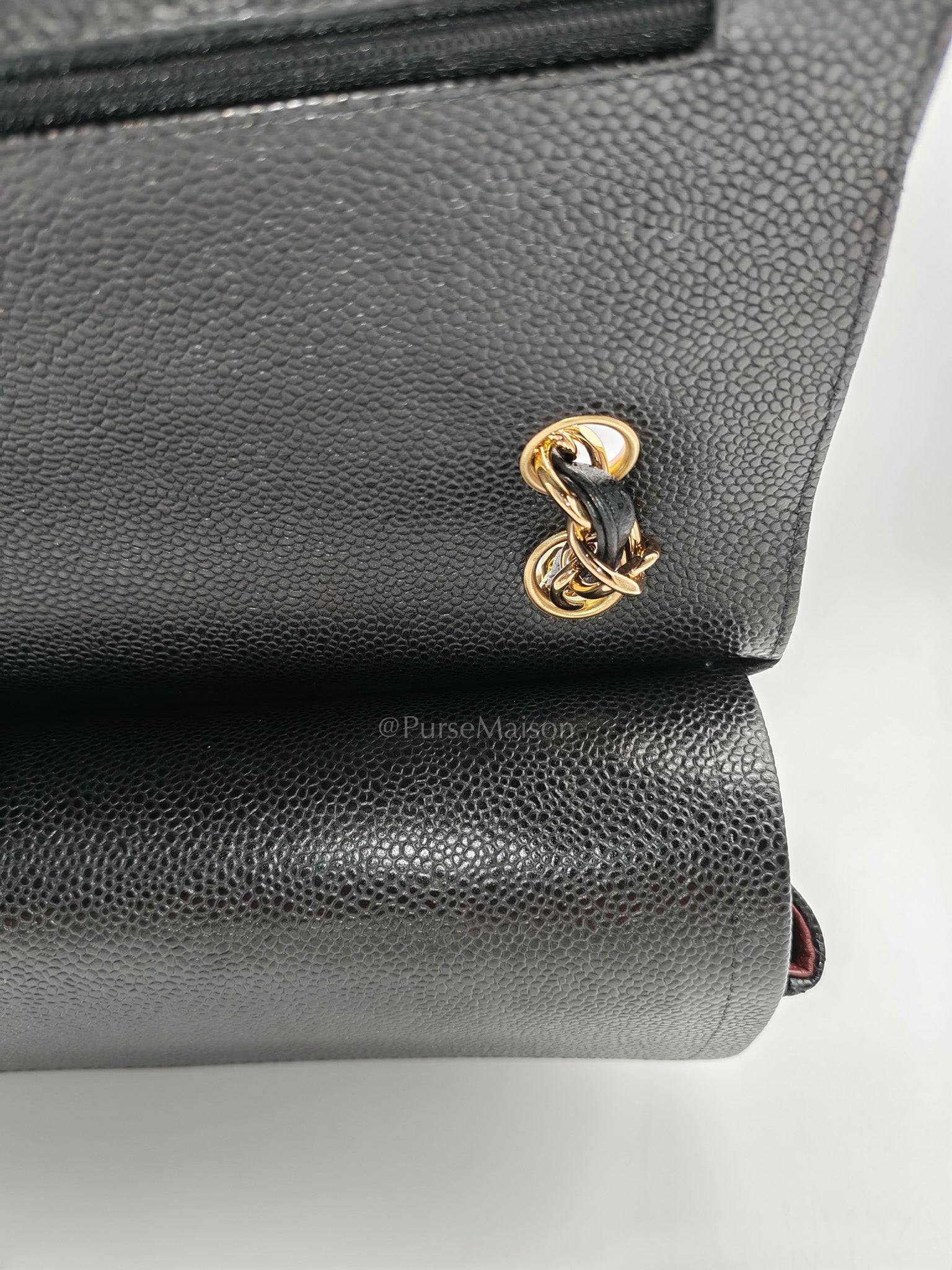 Chanel Classic Double Flap Maxi in Black Quilted Caviar Leather and Gold Hardware Series 15 | Purse Maison Luxury Bags Shop