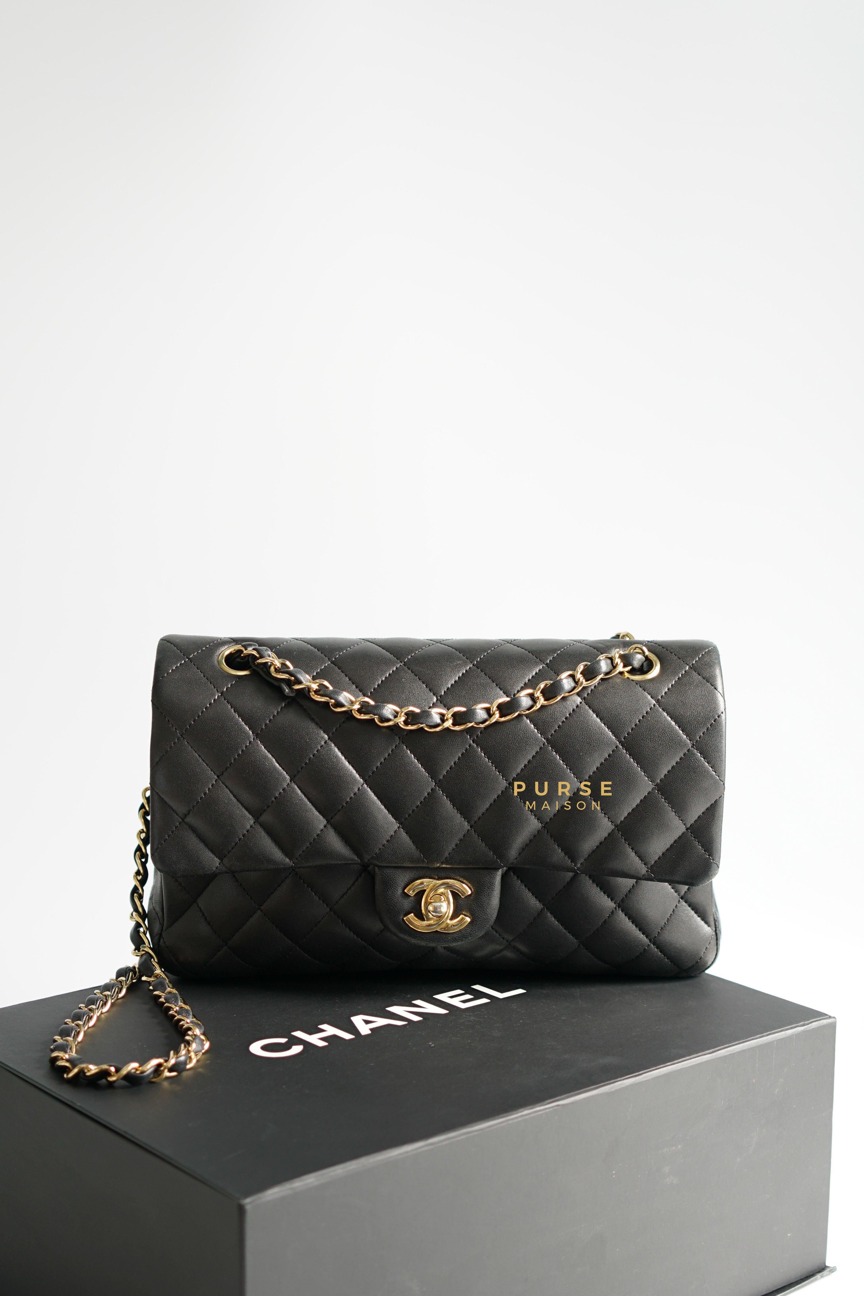 New 23A CHANEL Medium Large Classic Flap Coco Top Handle Blue Caviar Gold  Bag | eBay