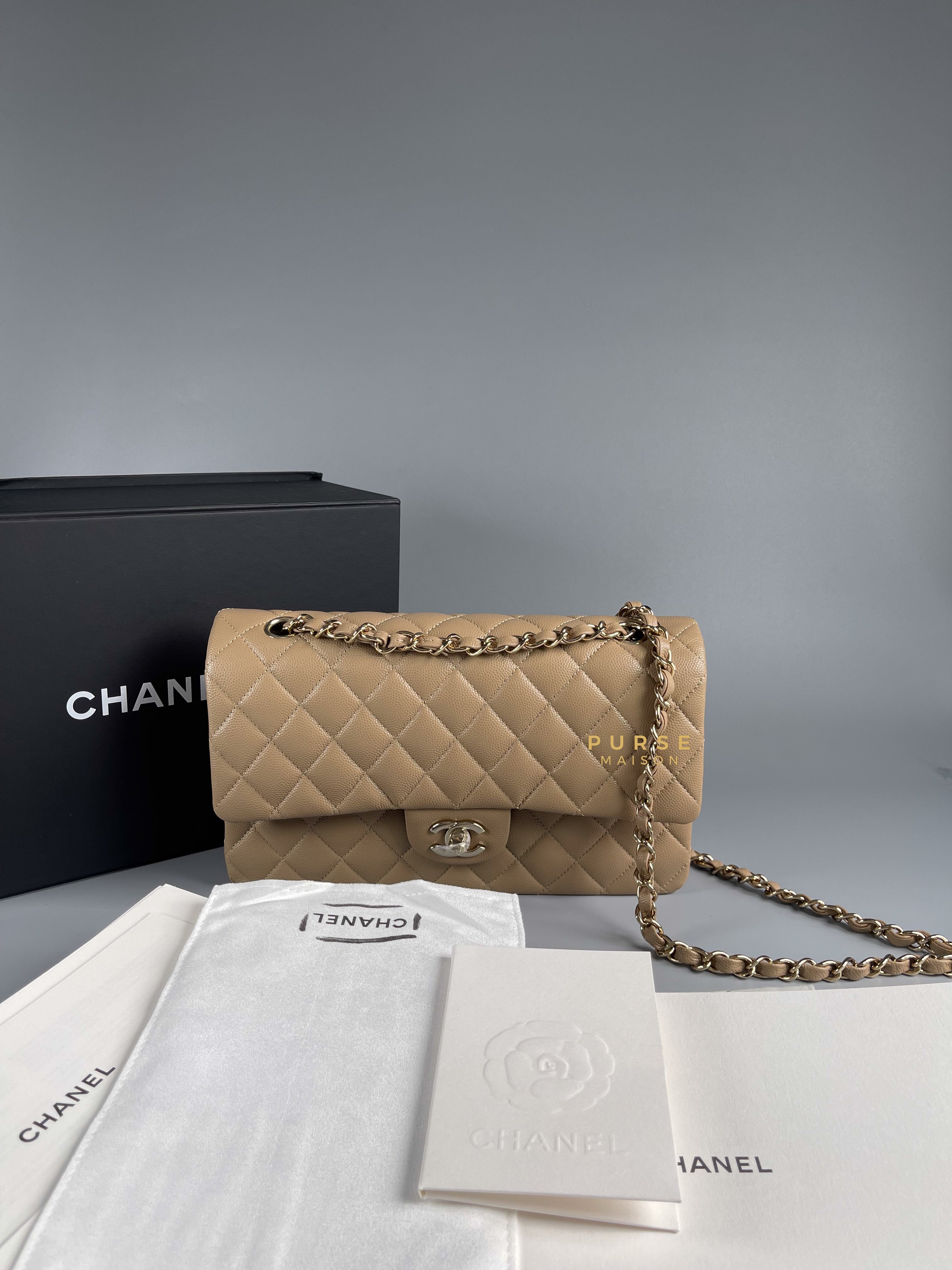 Chanel beige gold discount hardware