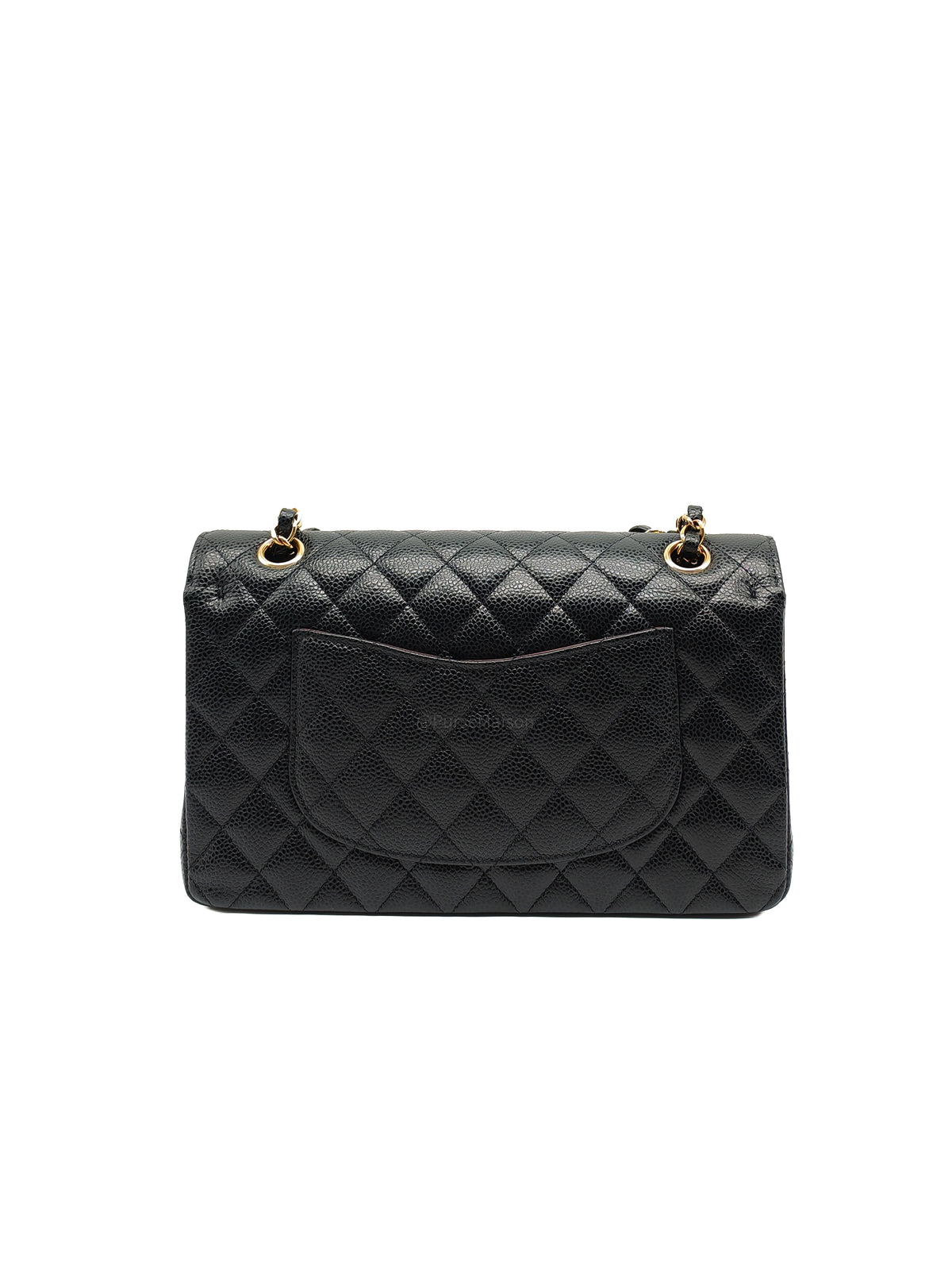 Chanel Classic Double Flap Medium in Black Caviar Leather and Gold Hardware Microchip | Purse Maison Luxury Bags Shop