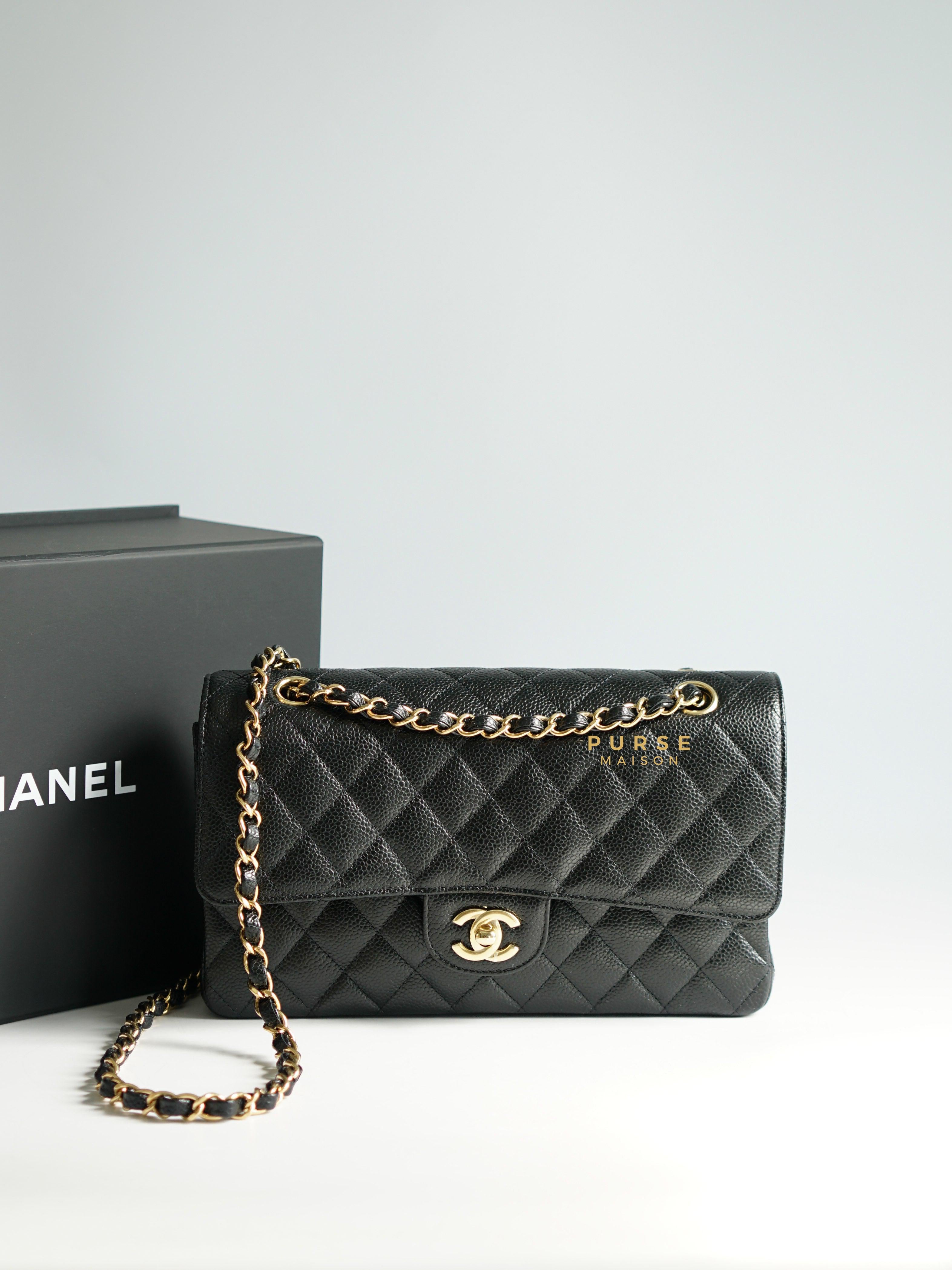 Chanel Classic Double Flap Medium in Black Caviar Leather and Gold
