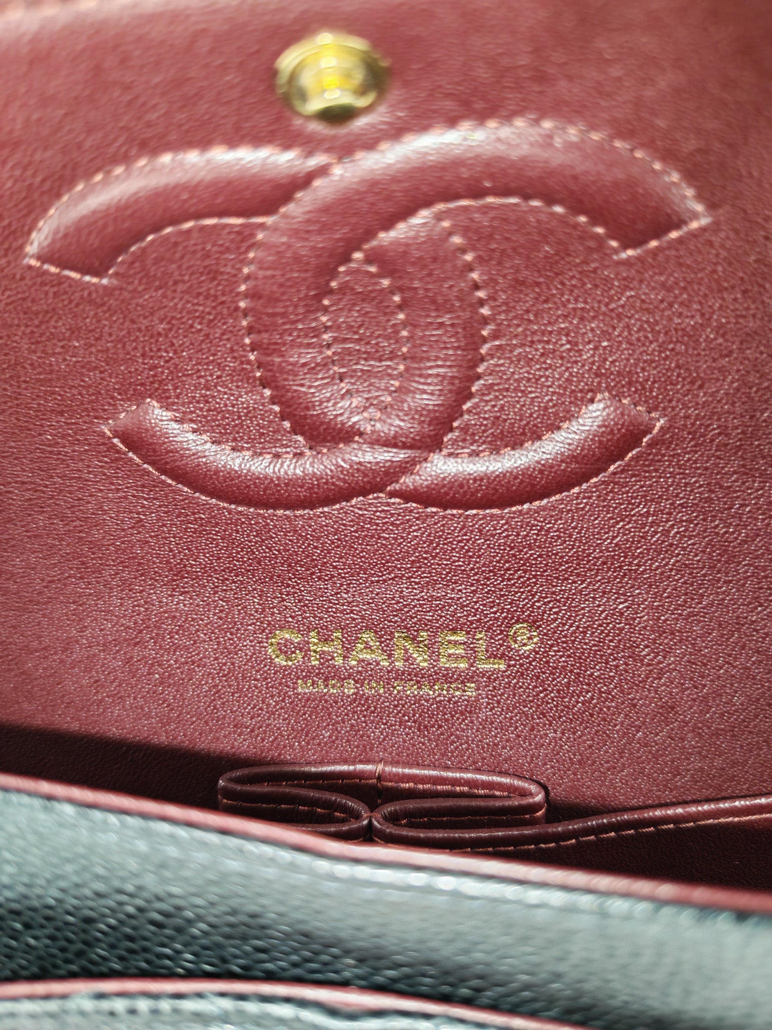 Chanel Classic Double Flap Medium in Black Caviar Leather Gold Hardware (Series 30) | Purse Maison Luxury Bags Shop