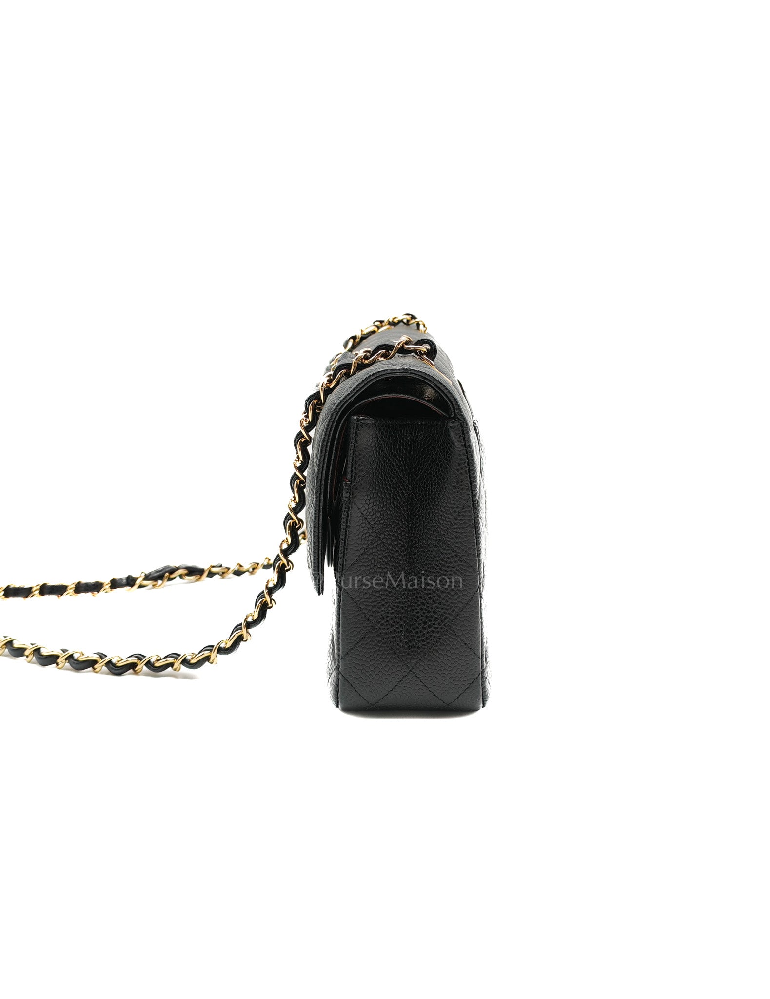 Chanel Classic Double Flap Medium in Black Caviar Leather Gold Hardware (Series 30) | Purse Maison Luxury Bags Shop