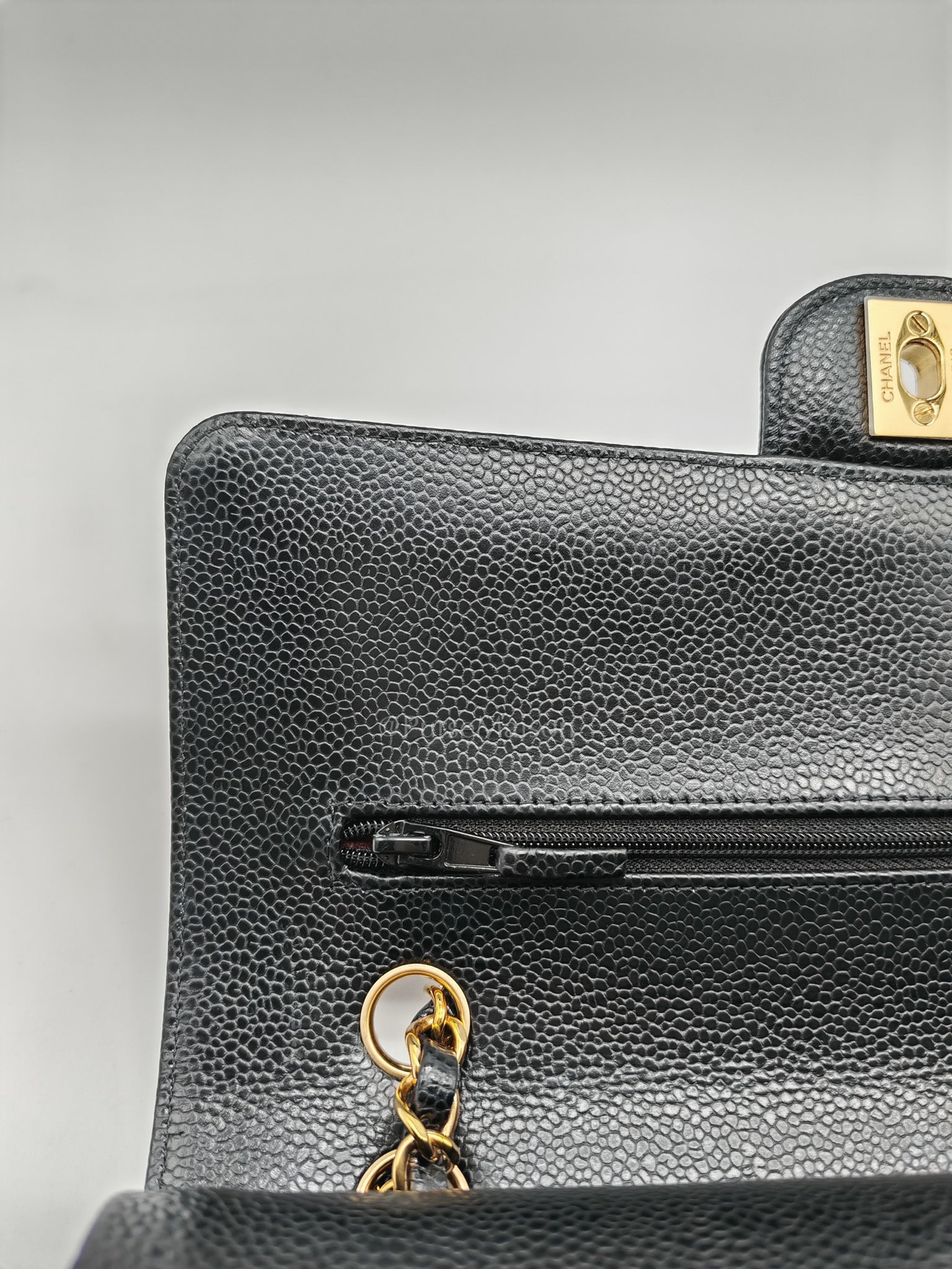 Chanel Classic Double Flap in Black Quilted Leather Caviar Leather and Gold Hardware (Microchip) | Purse Maison Luxury Bags Shop
