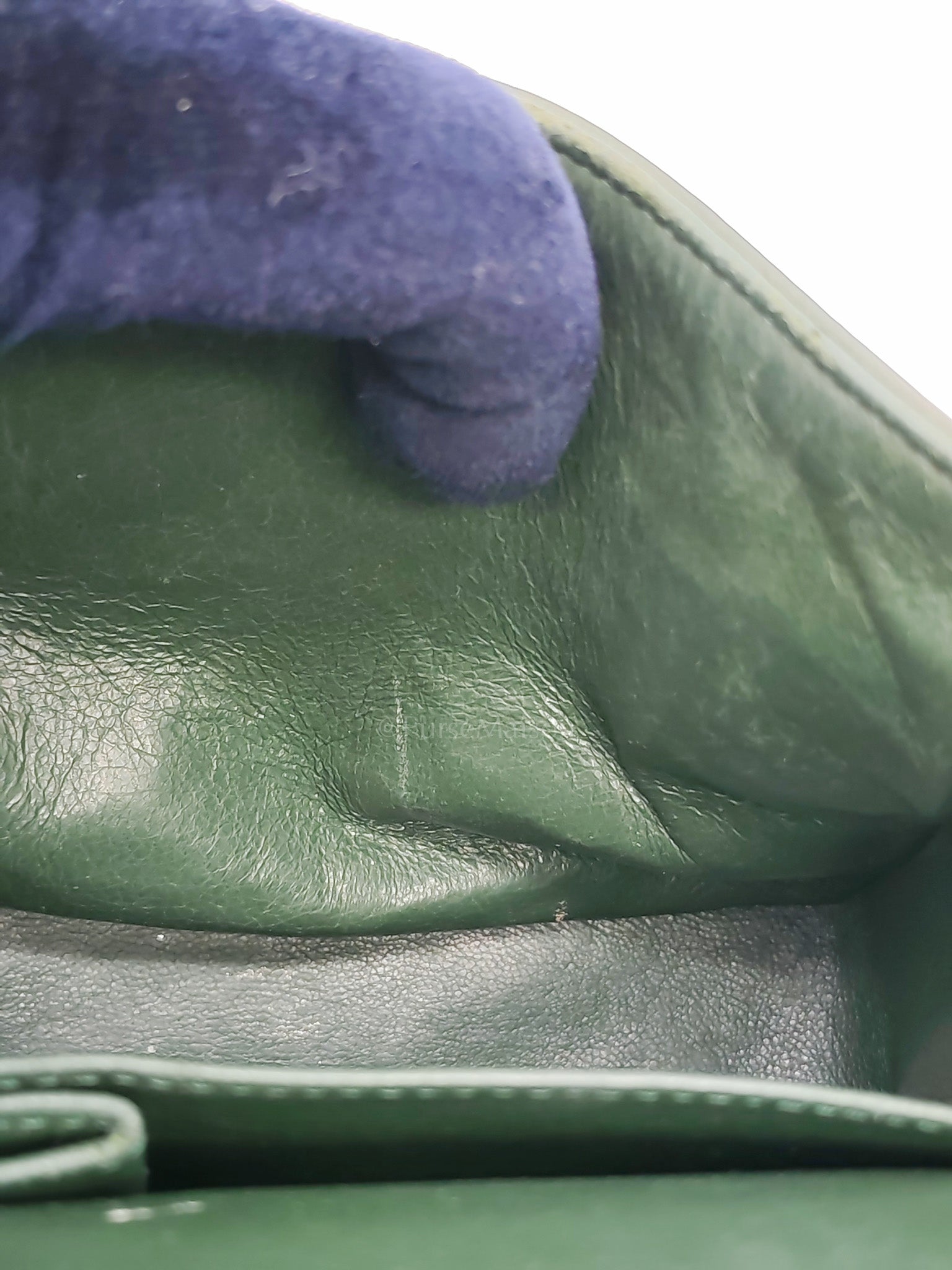 Chanel Classic Double Flap Medium in Green Quilted Patent Leather & Silver Hardware Series 15 | Purse Maison Luxury Bags Shop