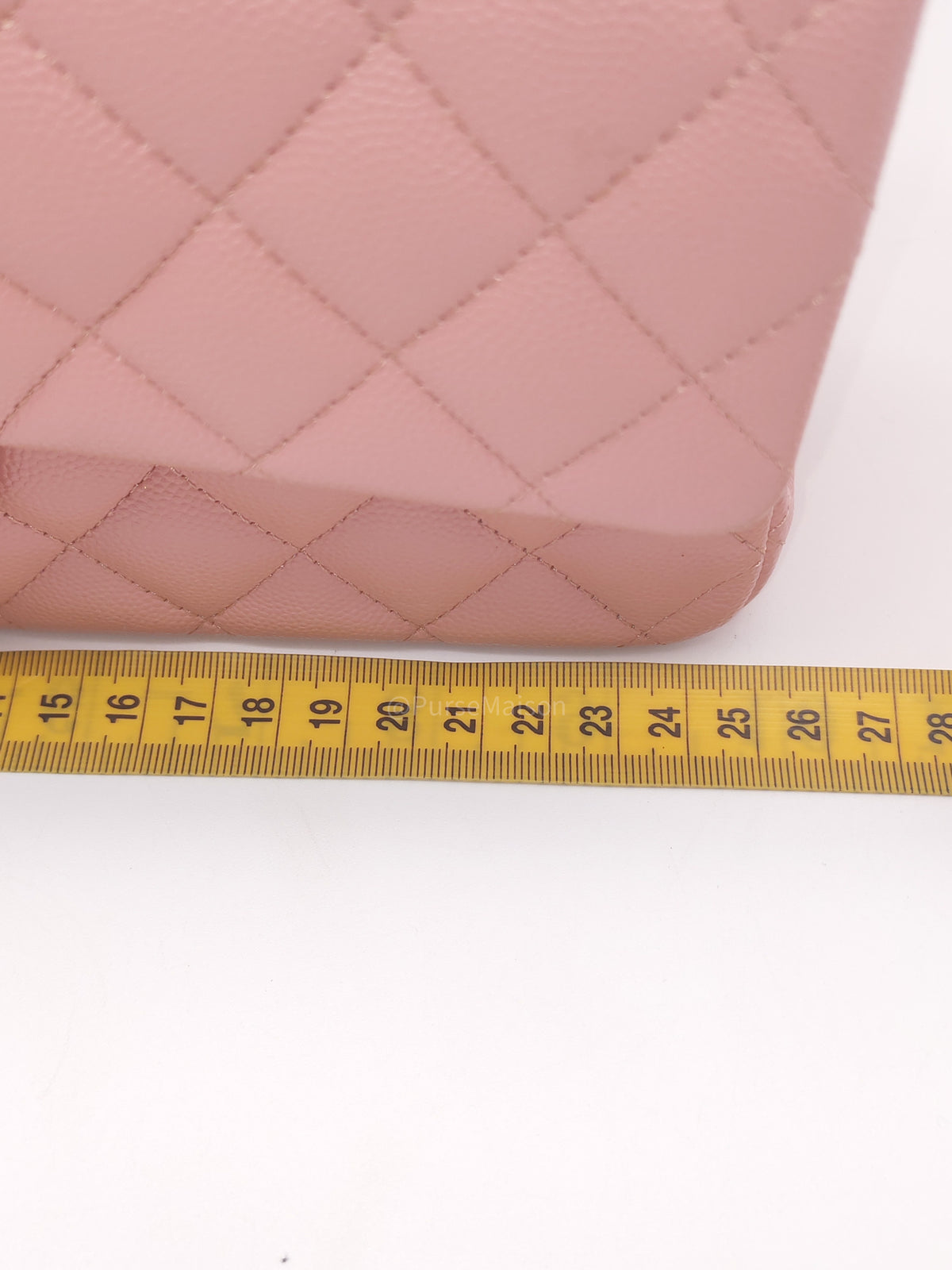 Chanel Classic Double Flap Medium in Sakura Pink Caviar Leather and Light Gold Hardware Microchip (LC****22) | Purse Maison Luxury Bags Shop
