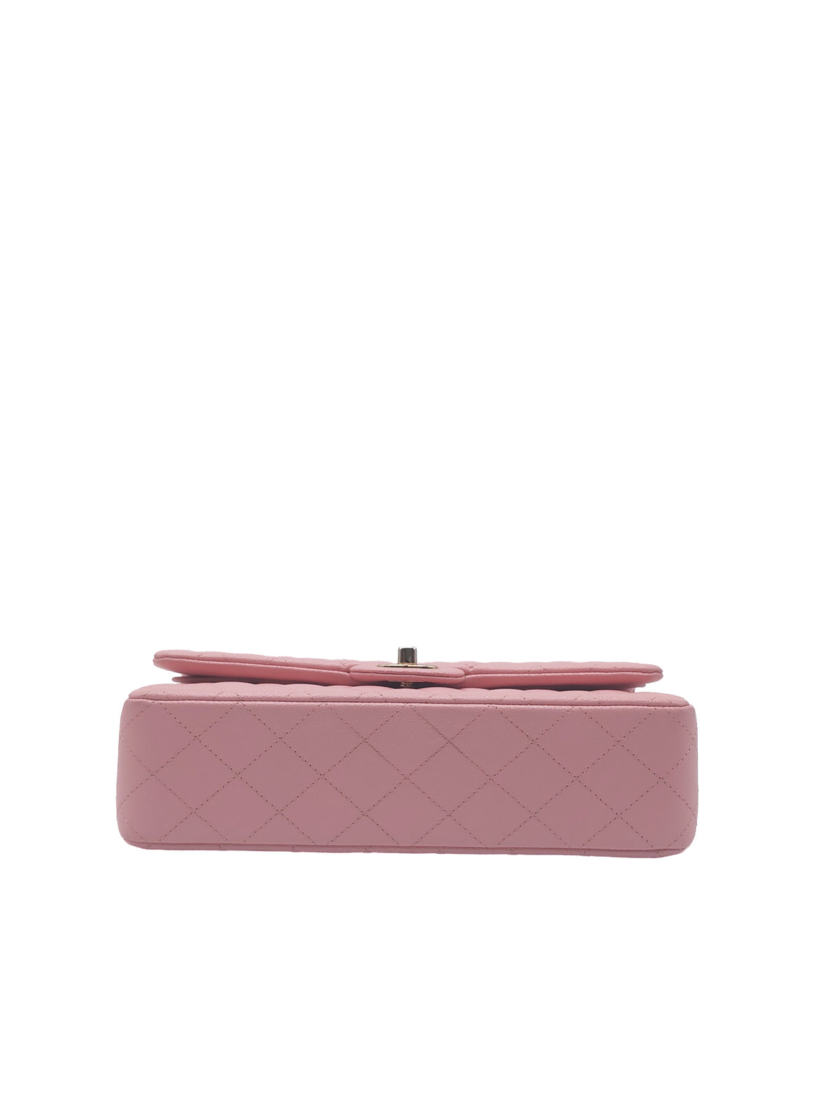 Chanel Classic Double Flap Medium in Sakura Pink Caviar Leather and Light Gold Hardware Microchip (LC****22) | Purse Maison Luxury Bags Shop