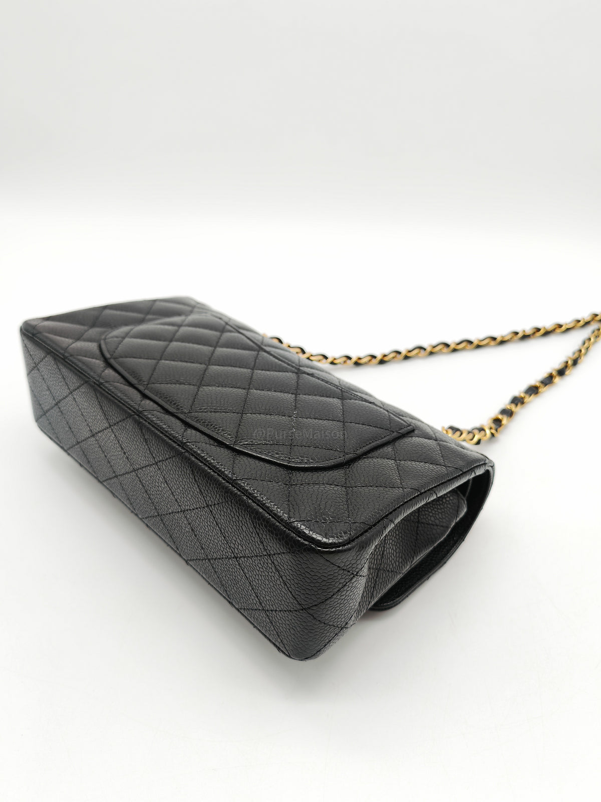 Chanel Classic Double Flap Small in Black Caviar Leather Gold Hardware (Microchip) | Purse Maison Luxury Bags Shop