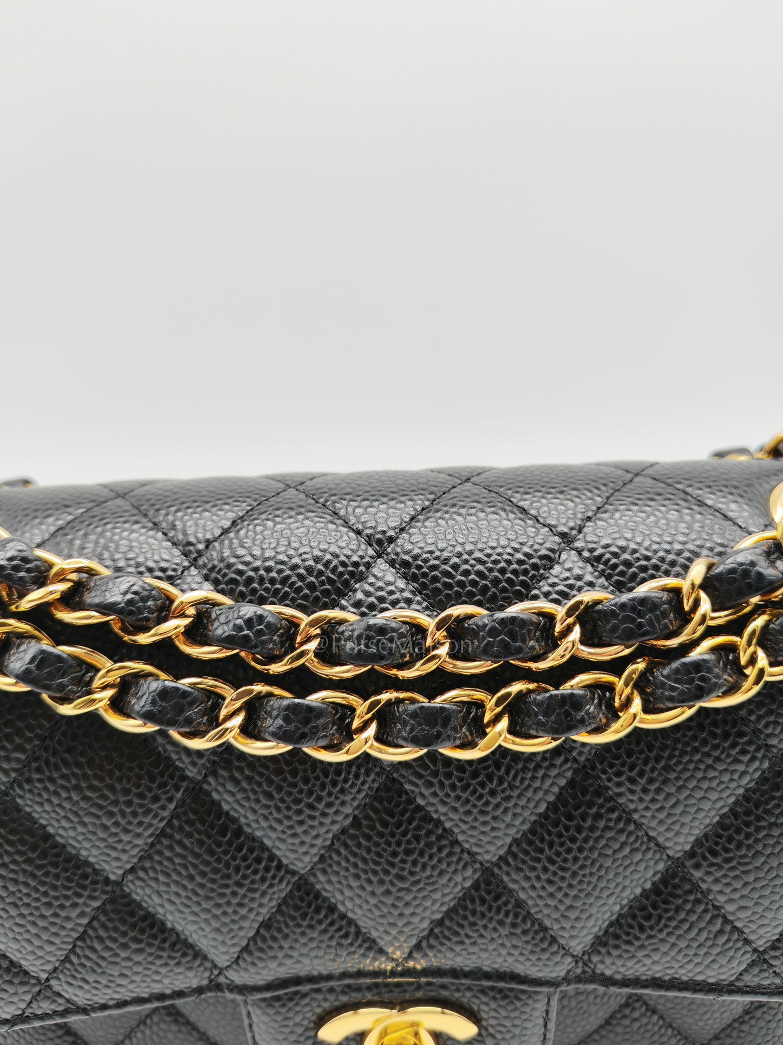 Classic Double Flap Small in Black Caviar Leather Gold Hardware (Microchip) | Purse Maison Luxury Bags Shop