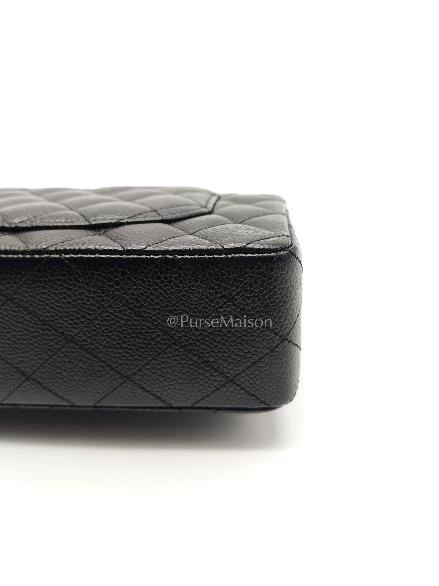 Chanel Classic Double Flap Small in Black Caviar Leather Gold Hardware (Series 27) | Purse Maison Luxury Bags Shop