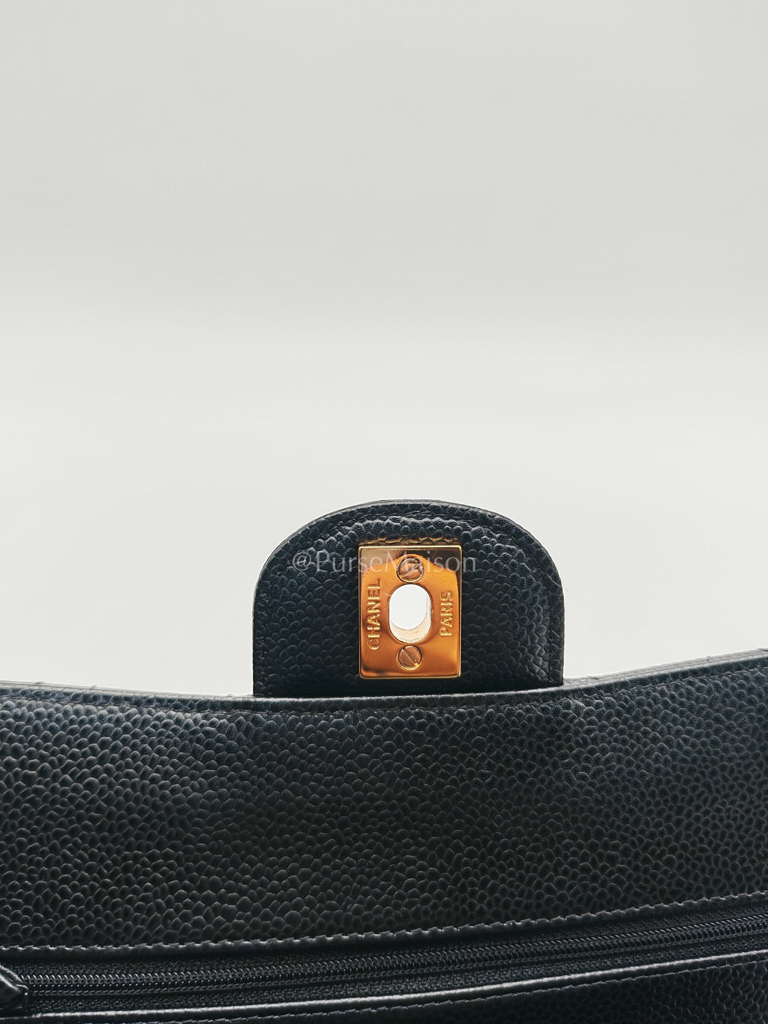 Chanel Classic Double Flap Small in Black Caviar Leather Gold Hardware (Series 27) | Purse Maison Luxury Bags Shop