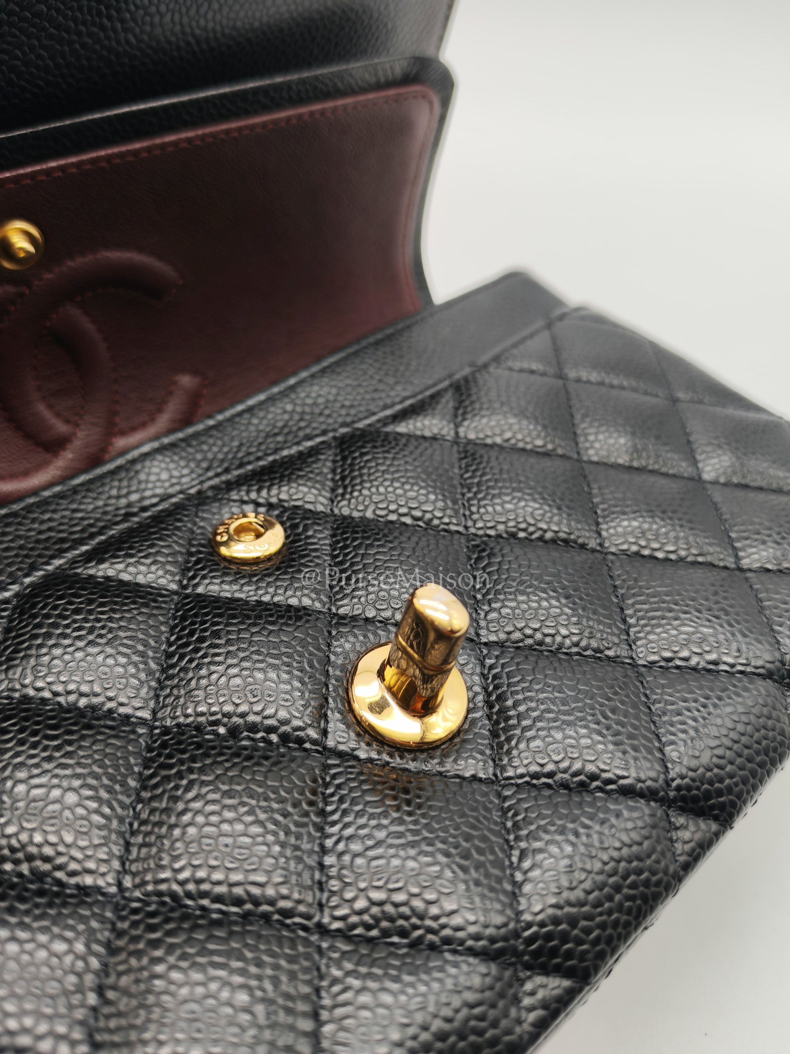 Chanel Classic Double Flap Small in Black Caviar Leather Gold Hardware (Series 27) | Purse Maison Luxury Bags Shop