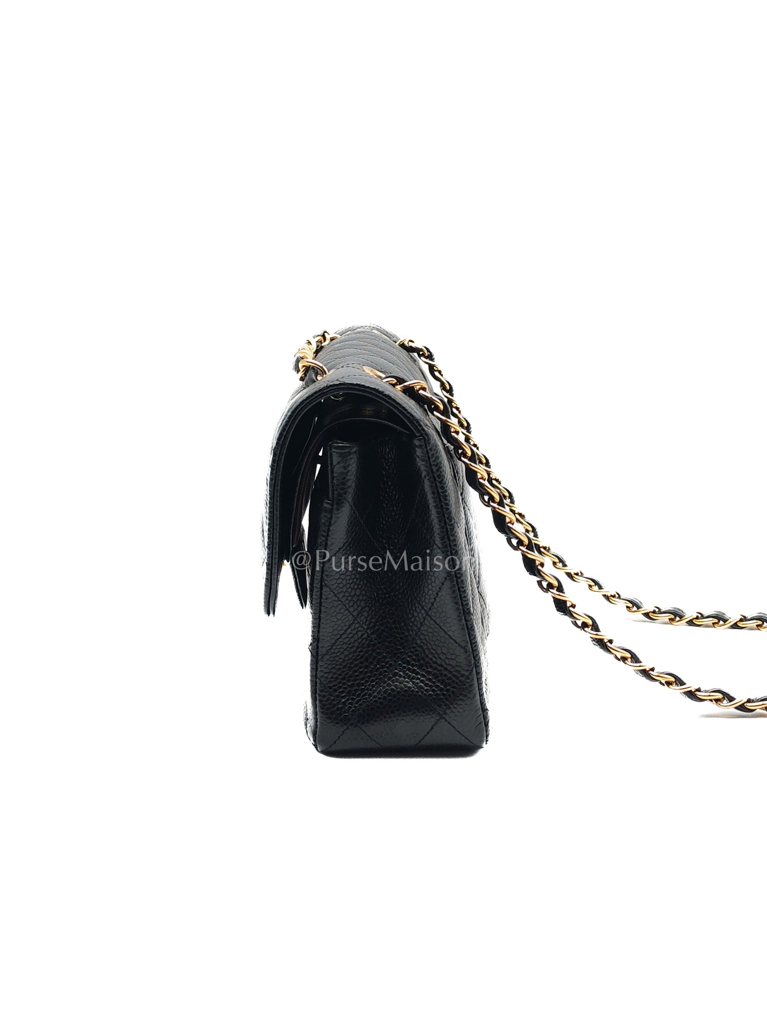 Chanel Classic Double Flap Small in Black Caviar Leather Gold Hardware (Series 27) | Purse Maison Luxury Bags Shop