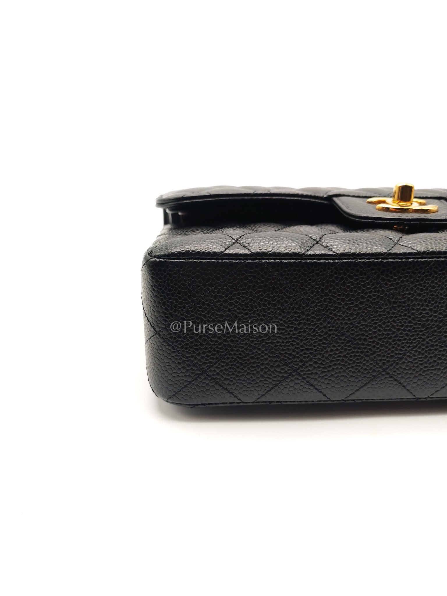 Chanel Classic Double Flap Small in Black Caviar Leather Gold Hardware (Series 27) | Purse Maison Luxury Bags Shop