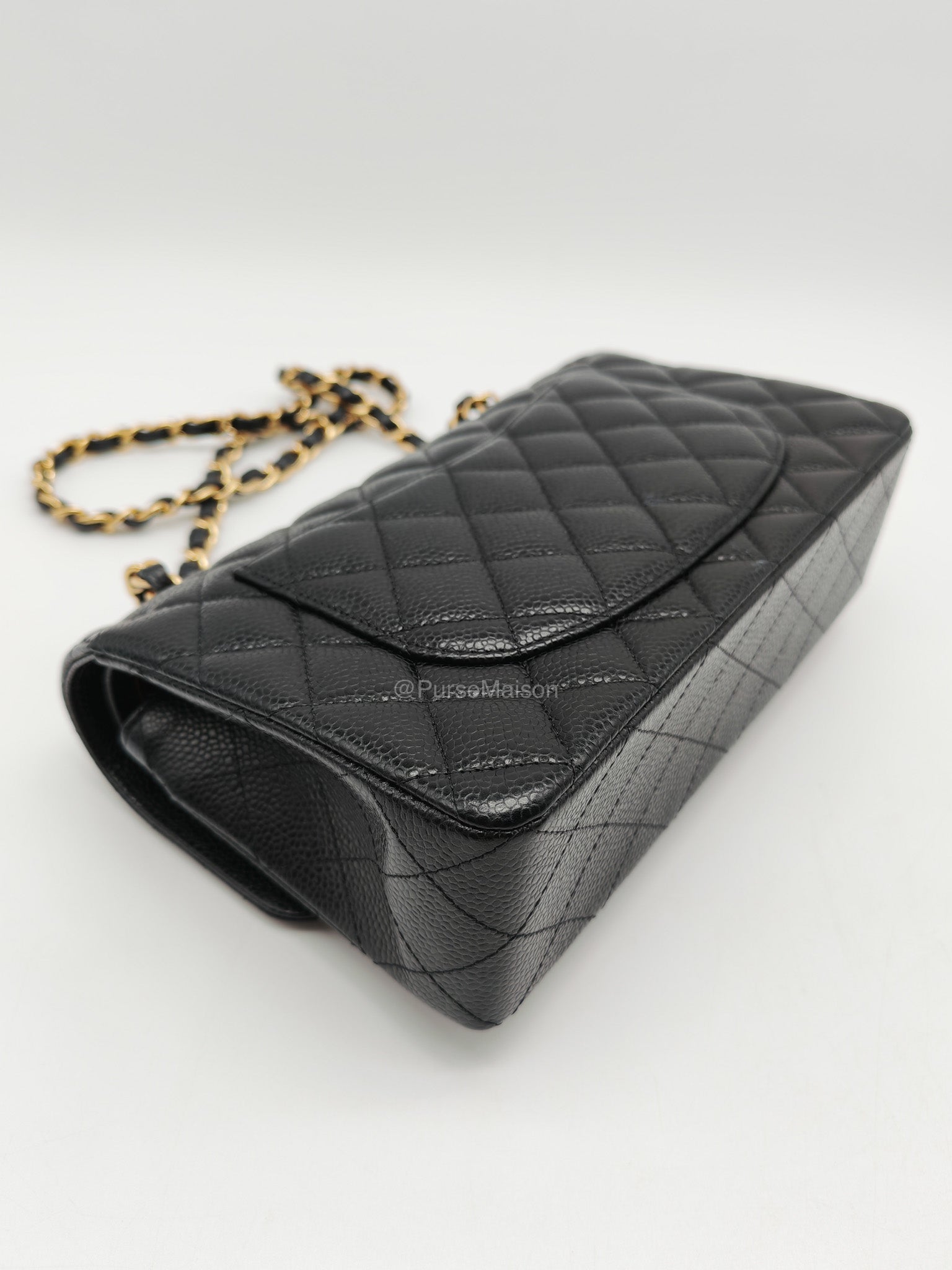 Chanel Classic Double Flap Small in Black Caviar Leather Gold Hardware (Series 31) | Purse Maison Luxury Bags Shop