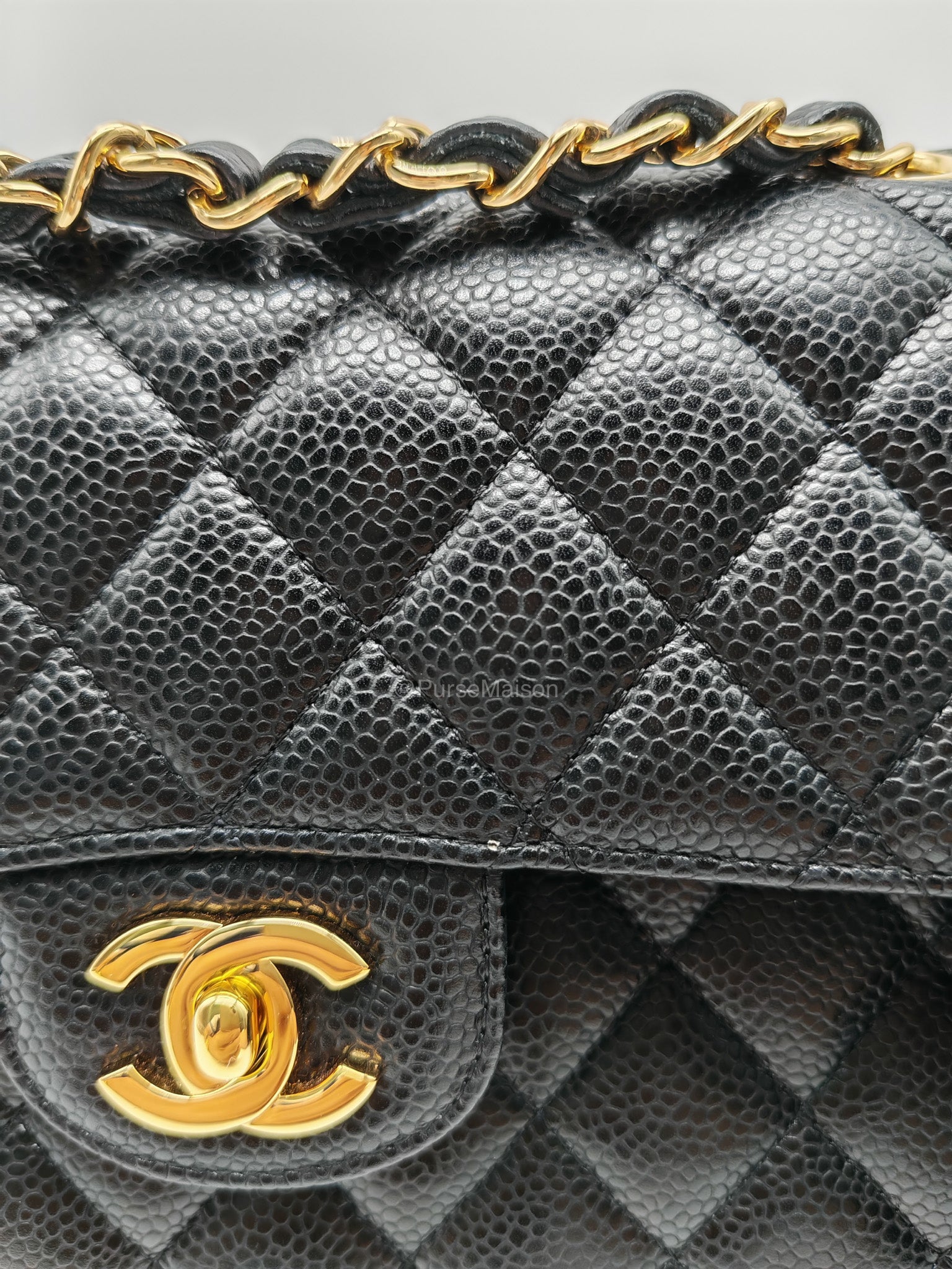 Chanel Classic Double Flap Small in Black Caviar Leather Gold Hardware (Series 31) | Purse Maison Luxury Bags Shop