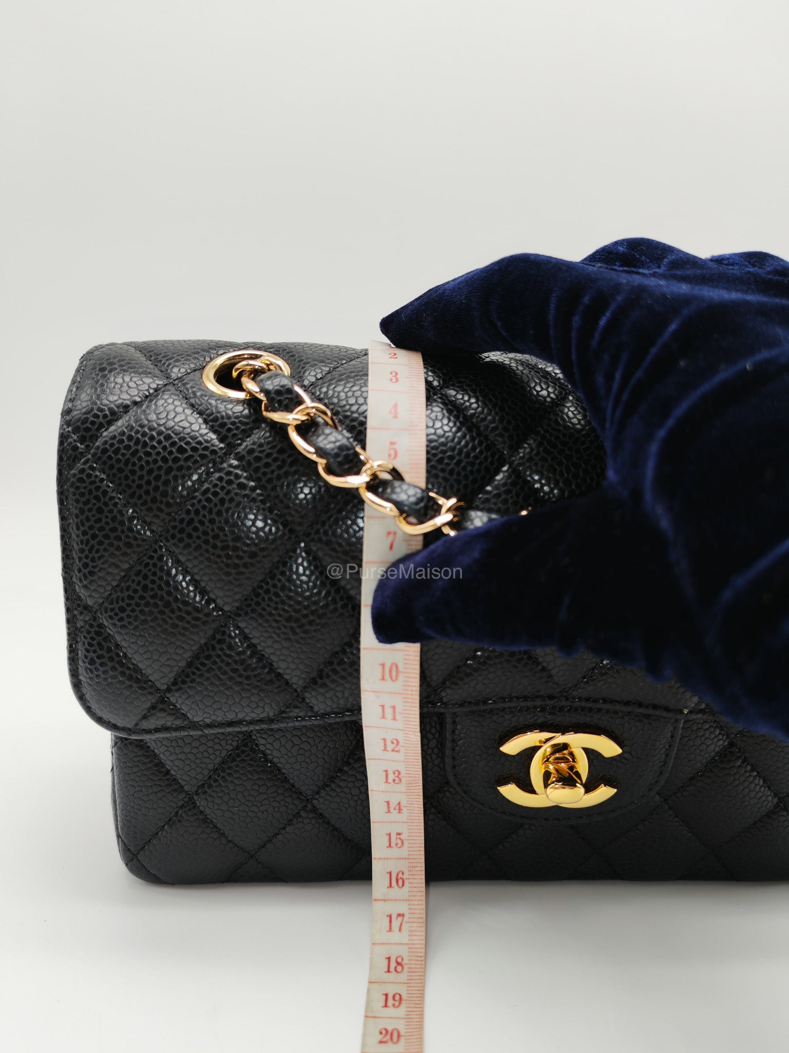 Chanel Classic Double Flap Small in Black Caviar Leather Gold Hardware (Series 31) | Purse Maison Luxury Bags Shop