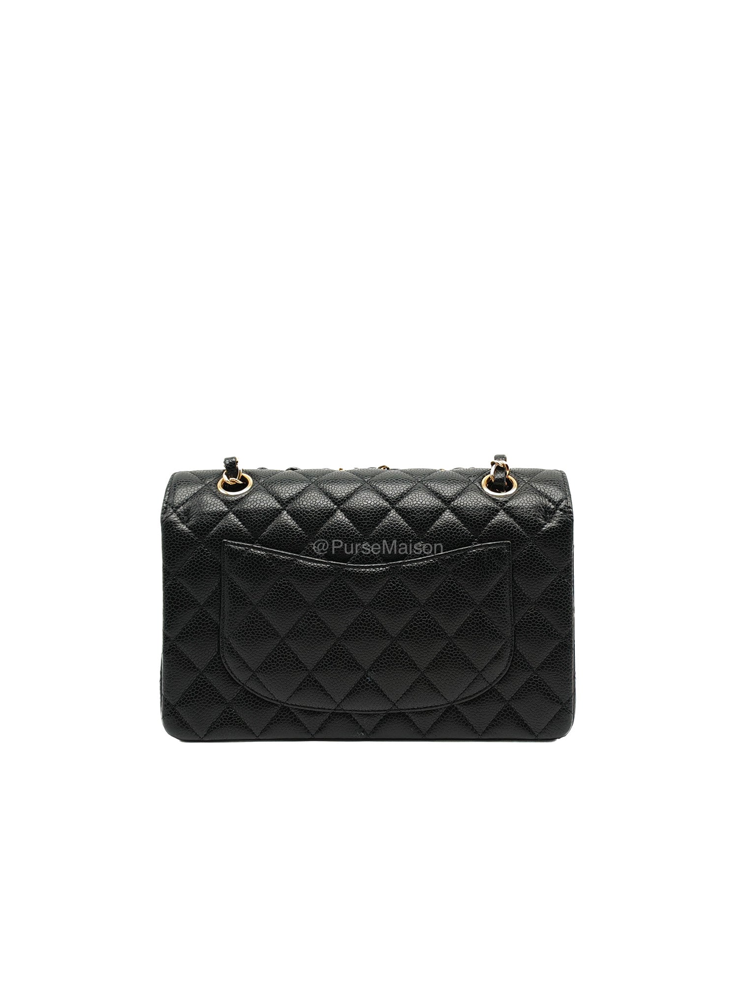 Chanel Classic Double Flap Small in Black Caviar Leather Gold Hardware (Series 31) | Purse Maison Luxury Bags Shop