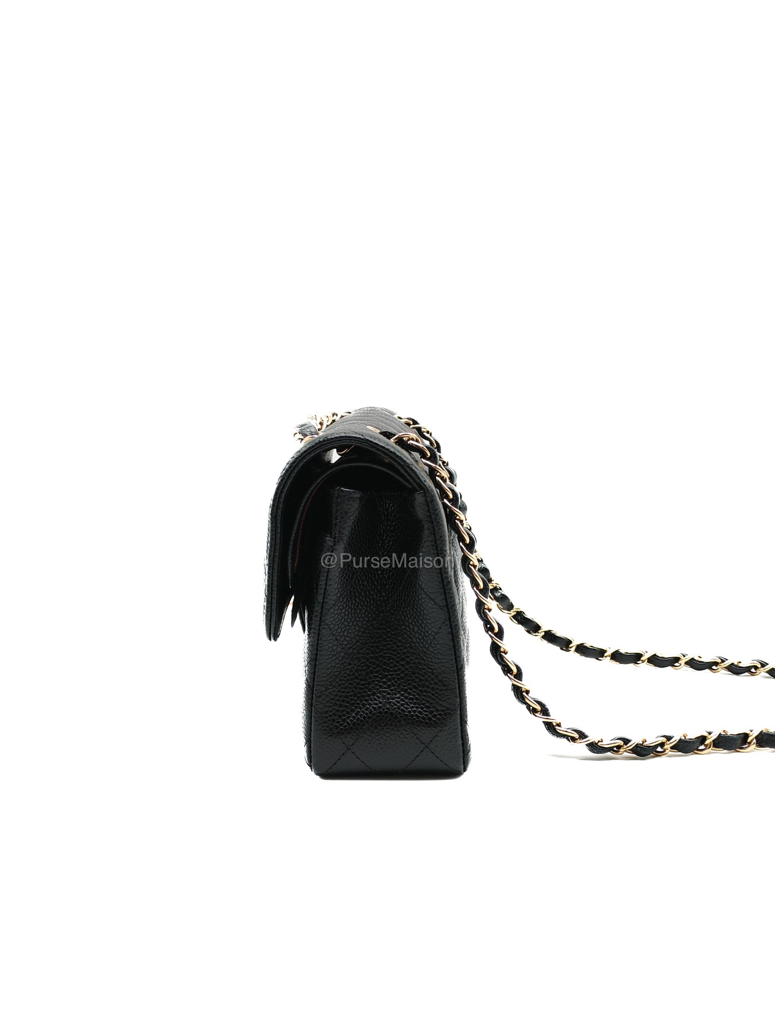 Chanel Classic Double Flap Small in Black Caviar Leather Gold Hardware (Series 31) | Purse Maison Luxury Bags Shop