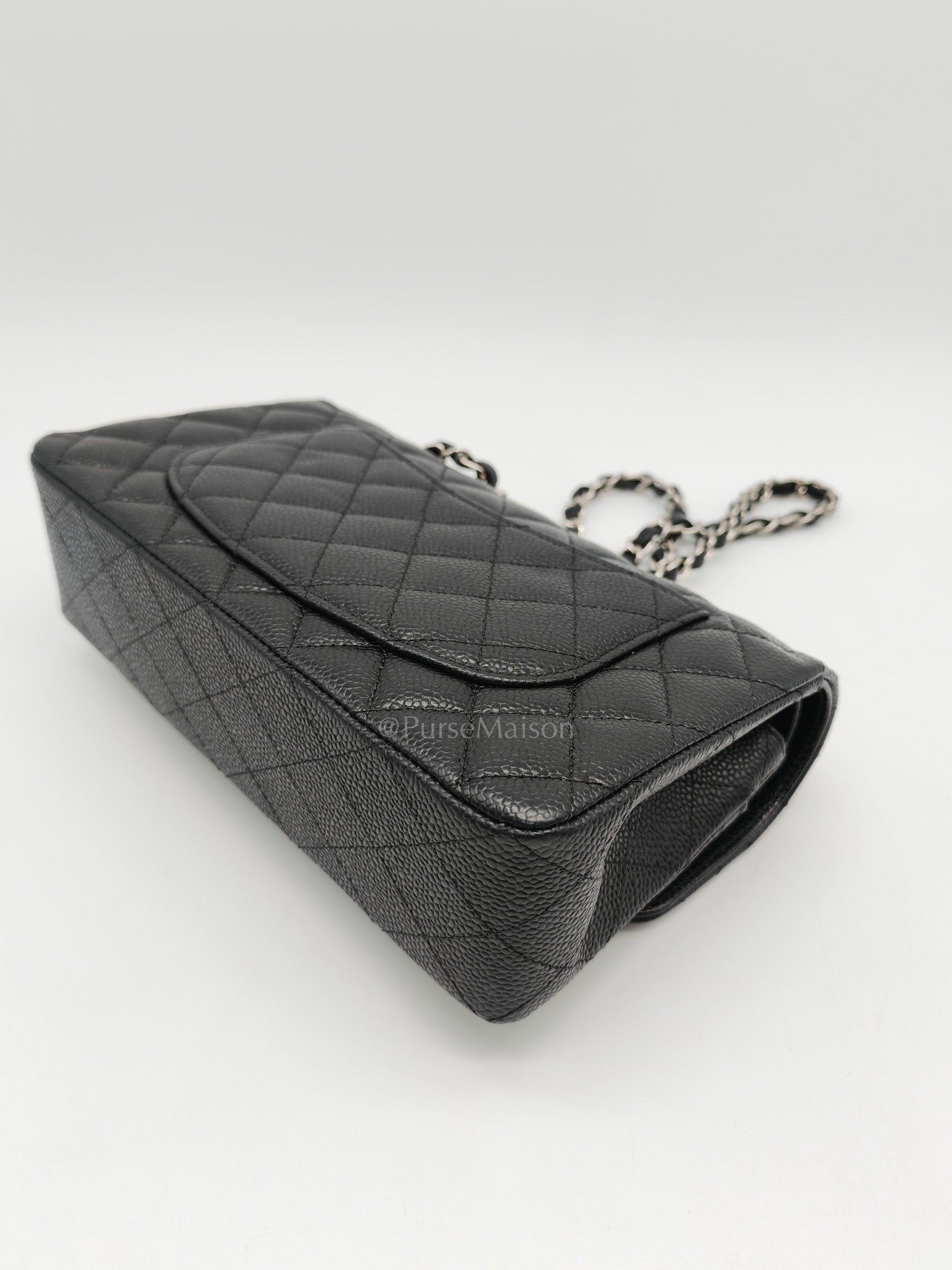 Chanel Classic Double Flap Small in Black Quilted Caviar Leather and Silver Hardware Series 29 | Purse Maison Luxury Bags Shop