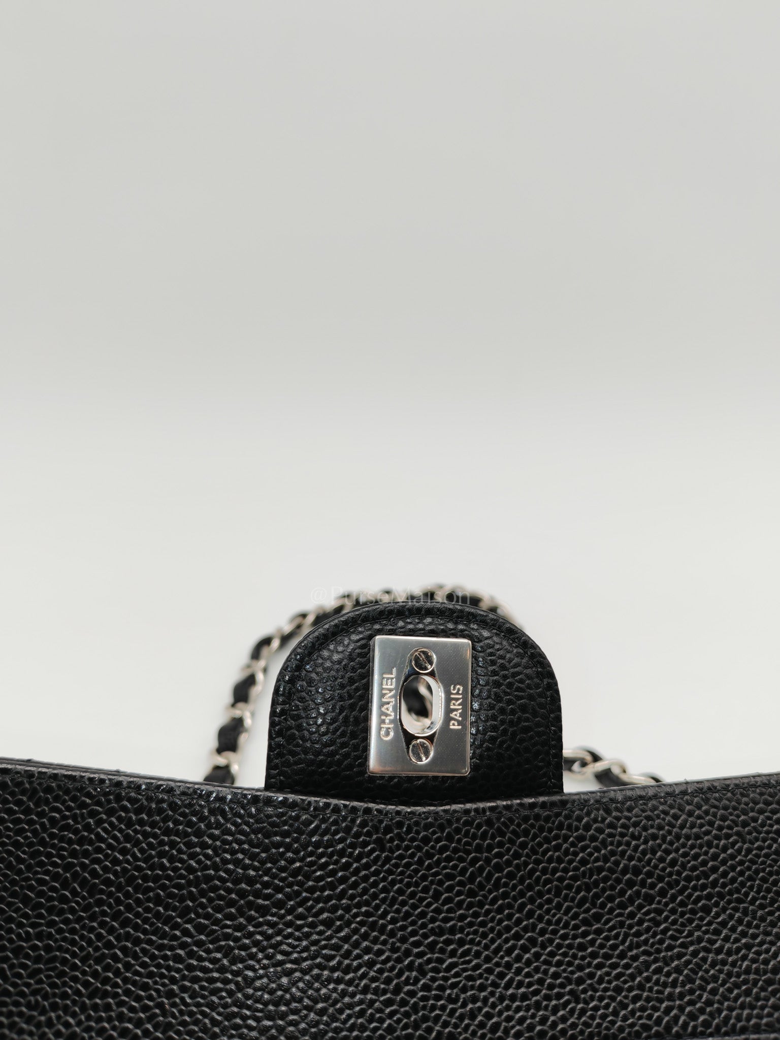 Chanel Classic Double Flap Small in Black Quilted Caviar Leather and Silver Hardware Series 29 | Purse Maison Luxury Bags Shop