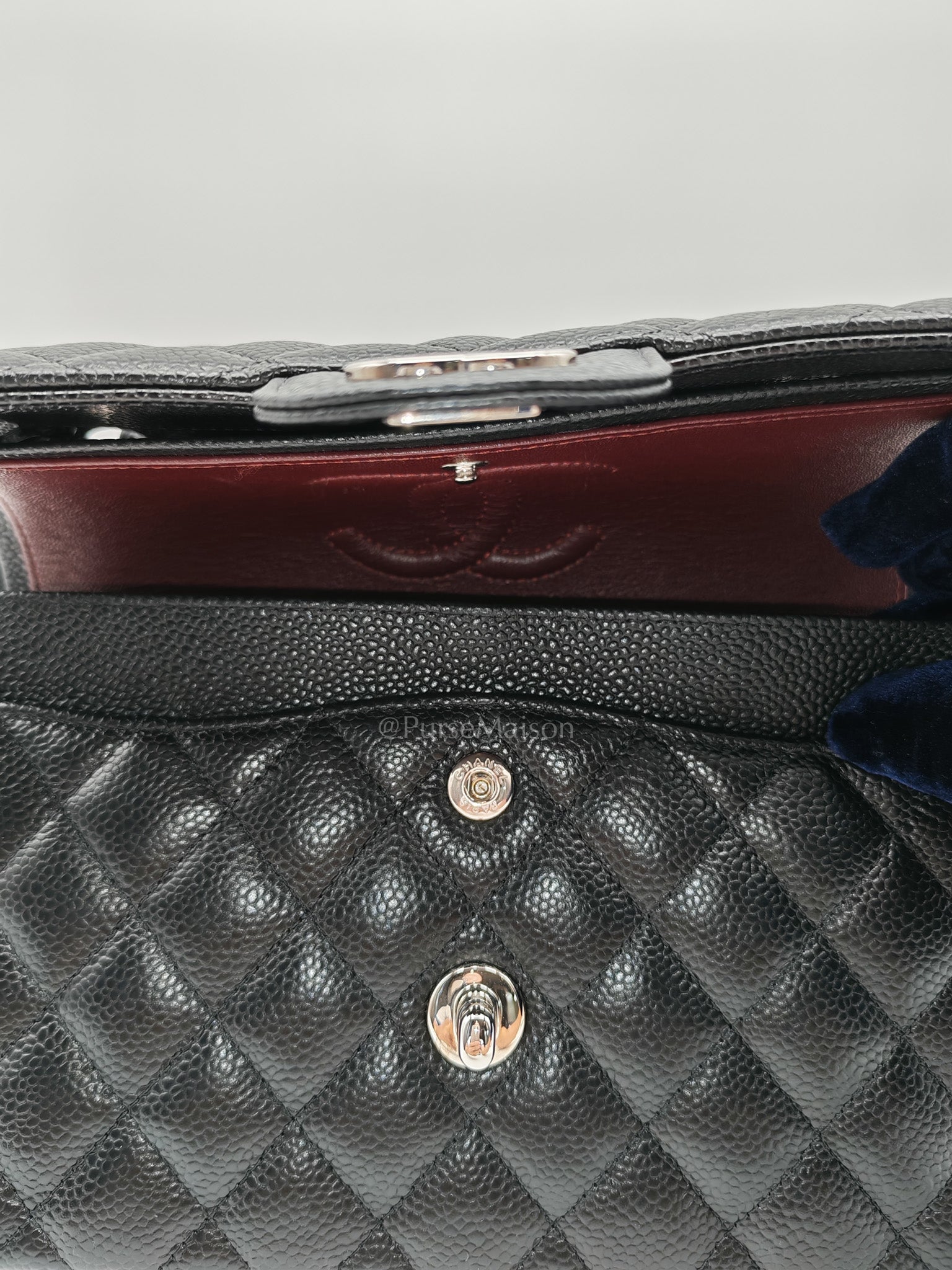 Chanel Classic Double Flap Small in Black Quilted Caviar Leather and Silver Hardware Series 29 | Purse Maison Luxury Bags Shop