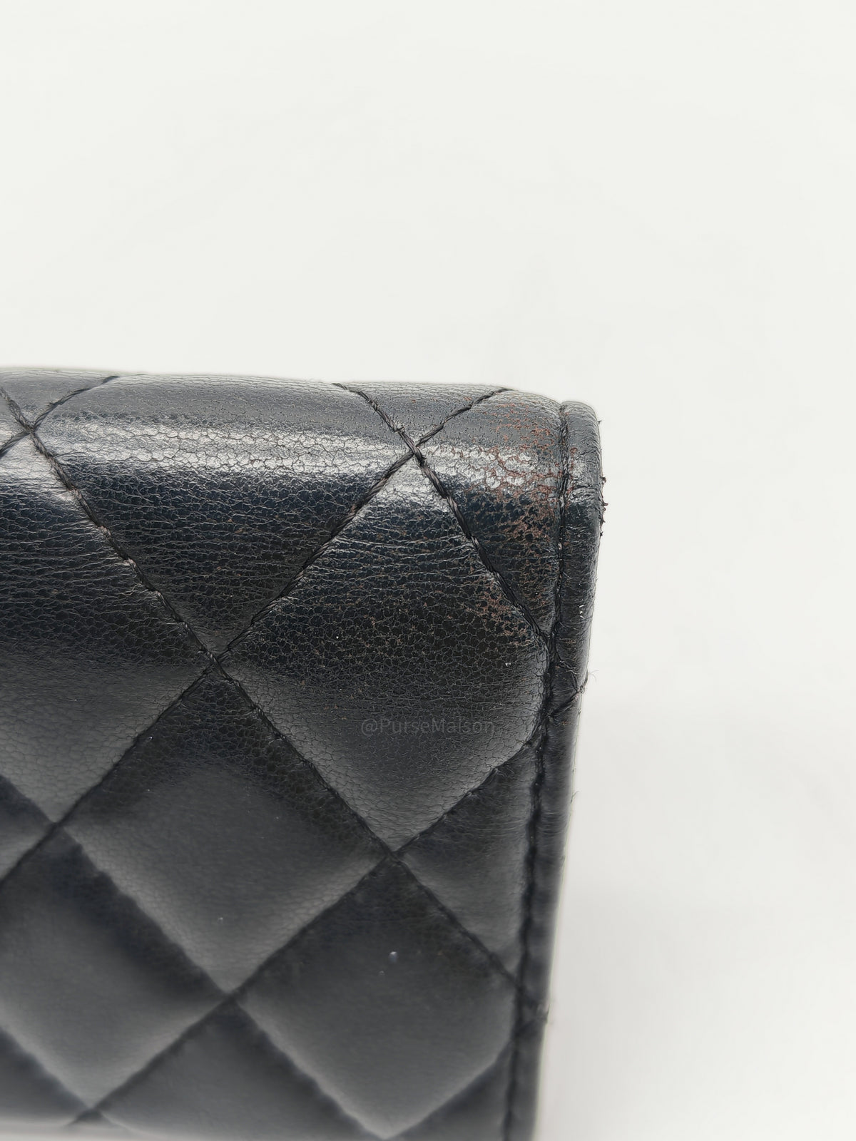 Chanel Classic Flap Card Holder in Black Quilted Calfskin Leather and Silver Hardware Series 22 | Purse Maison Luxury Bags Shop