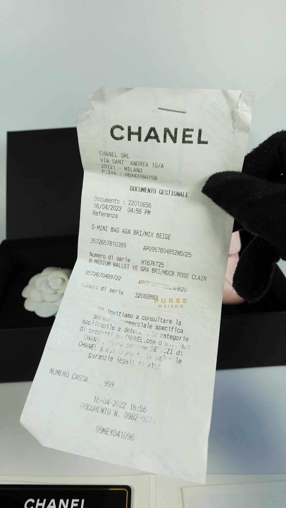 Authentic discount chanel receipt