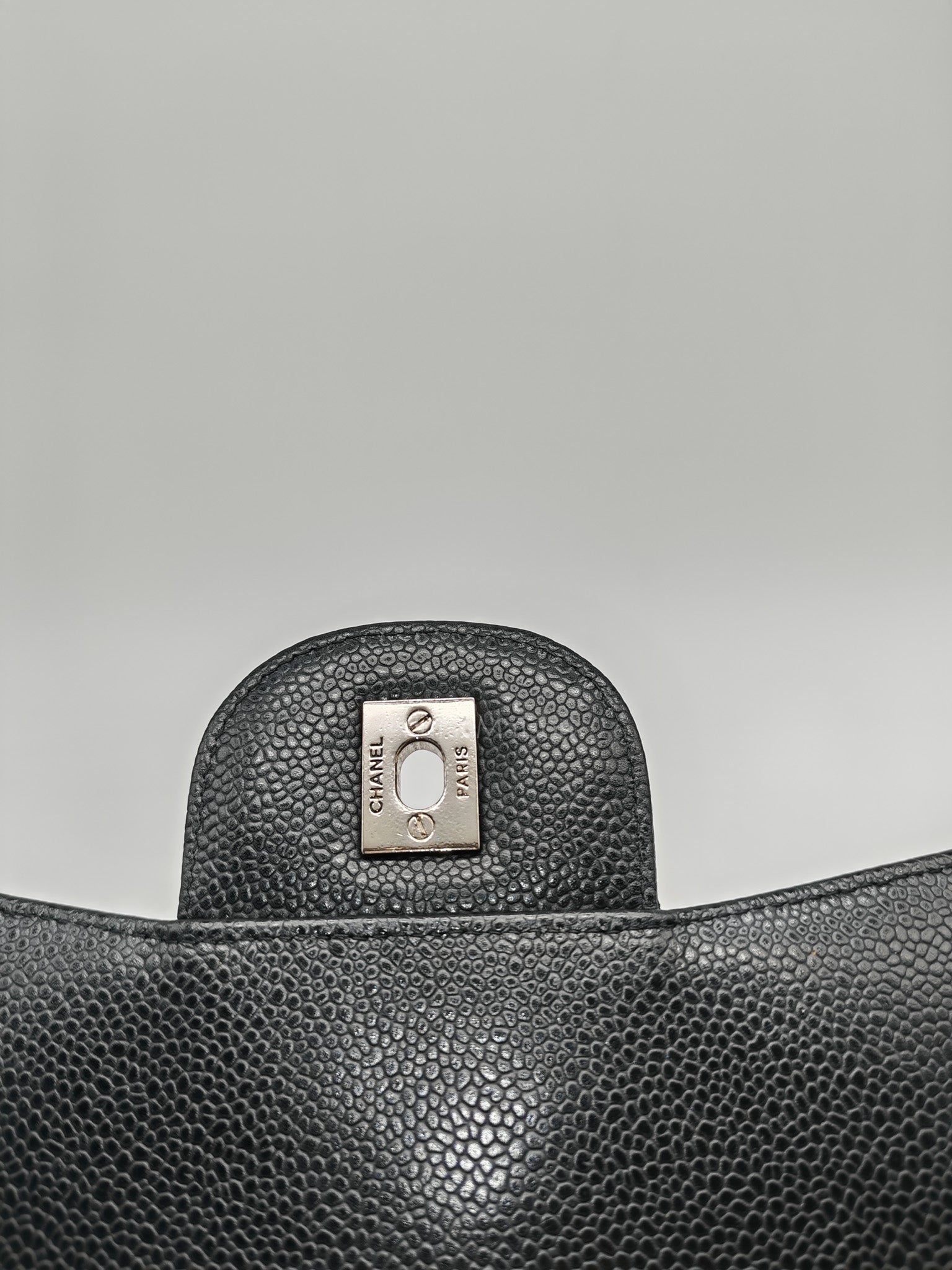 Chanel Classic Double Flap Jumbo in Black Quilted Caviar Leather & Palladium Hardware Series 13 | Purse Maison Luxury Bags Shop